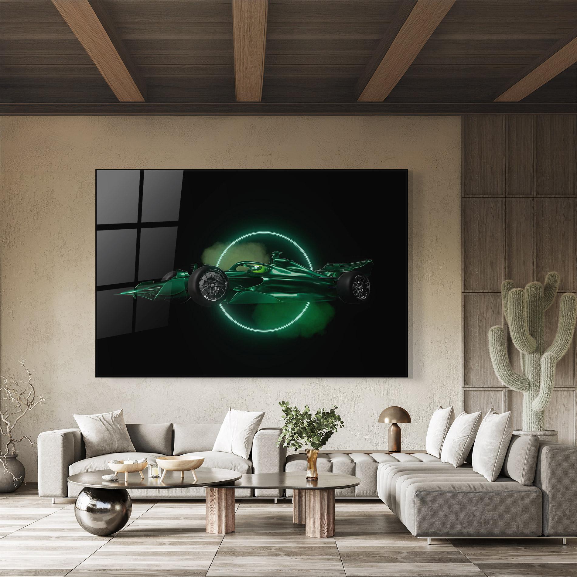 Стъклена картина Green Racing Car mockup 8