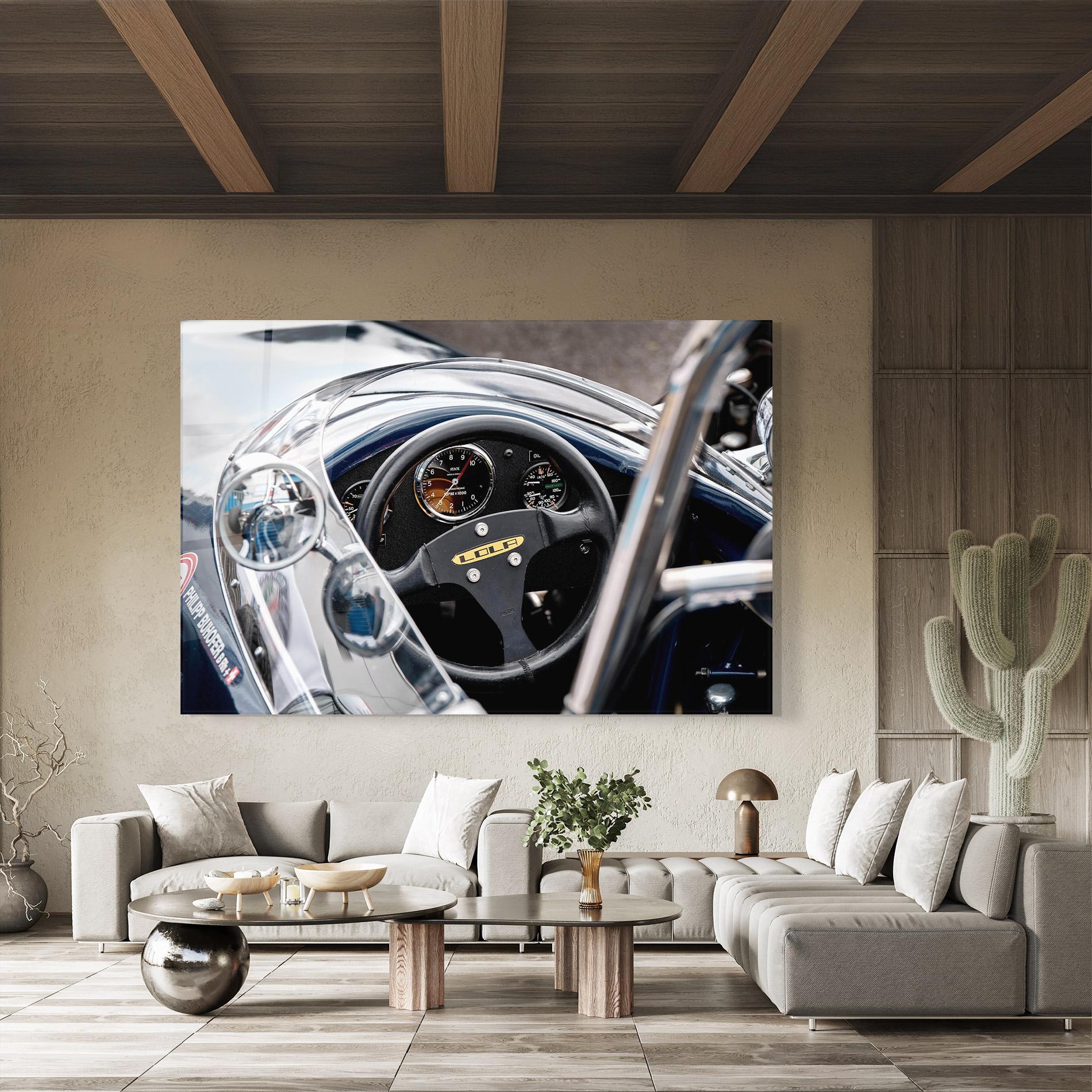 Стъклена картина Race Car Closeup mockup 8