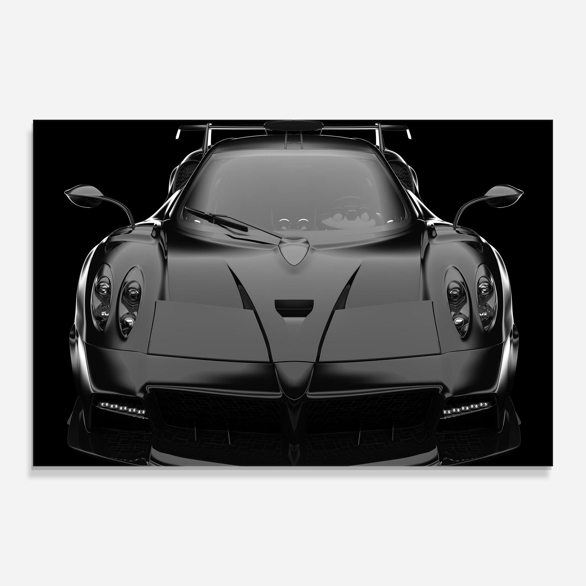 Стъклена картина Black Matte Pagani mockup 0
