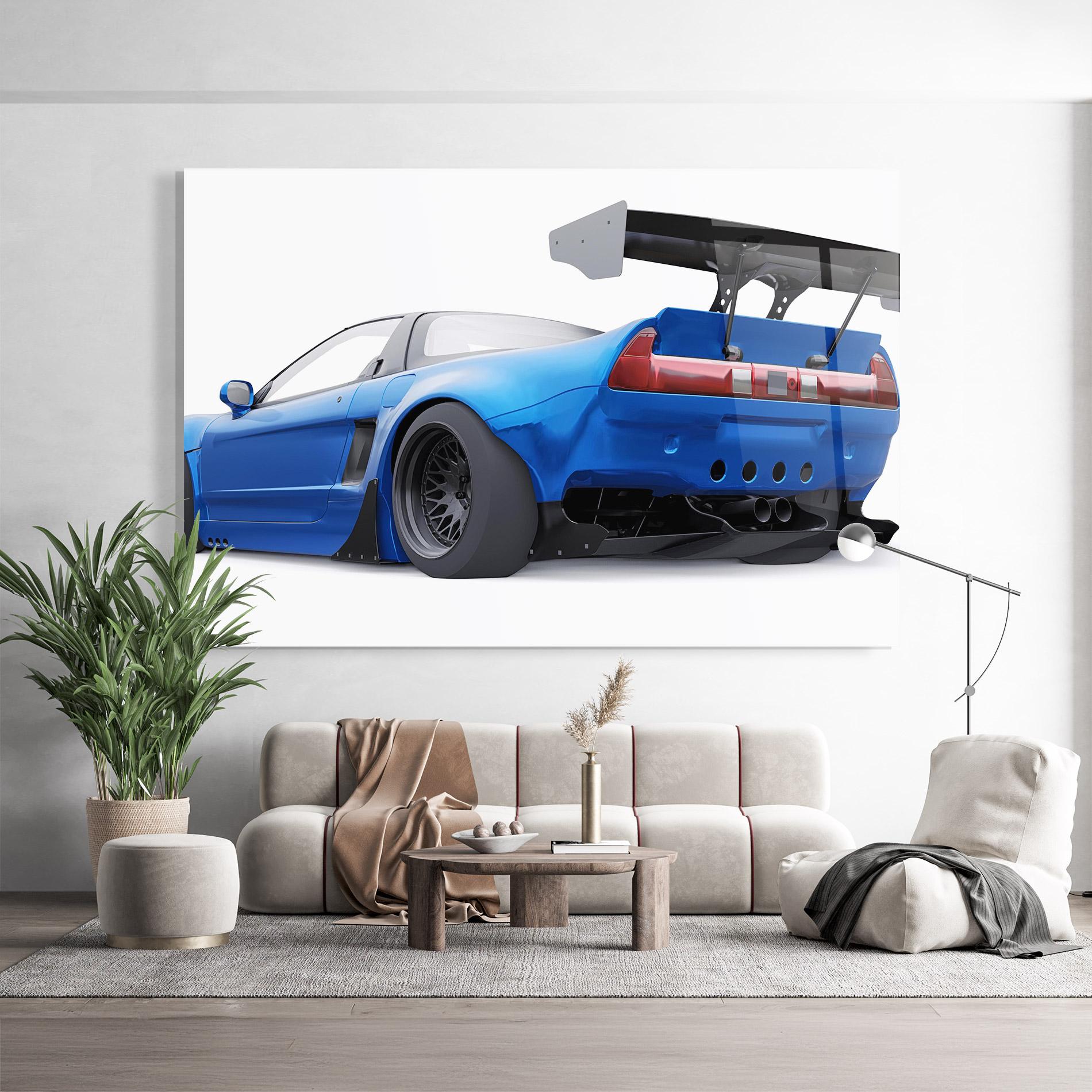 Стъклена картина Blue Tuned Nsx mockup 9
