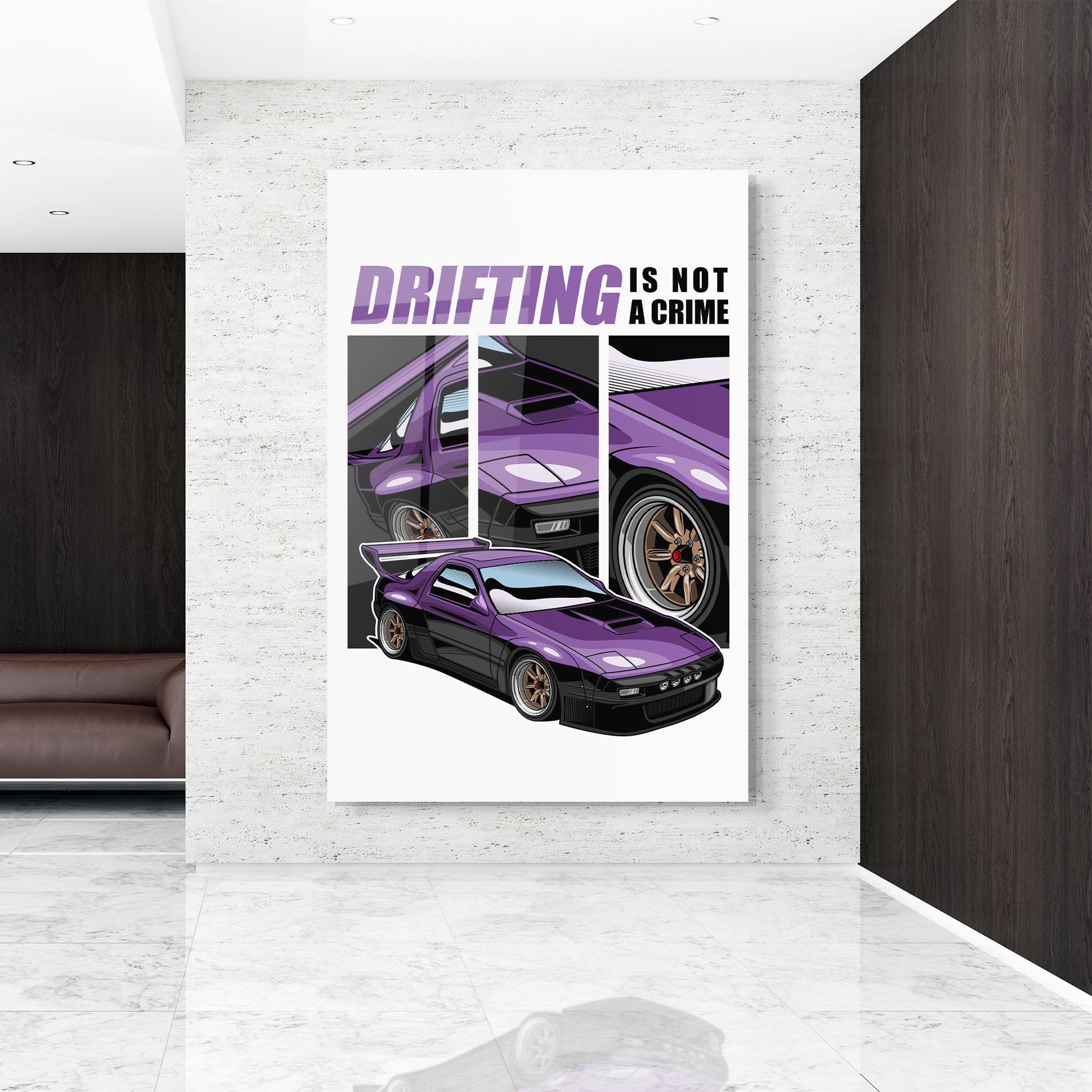 Стъклена картина Drift Purple Car mockup 9