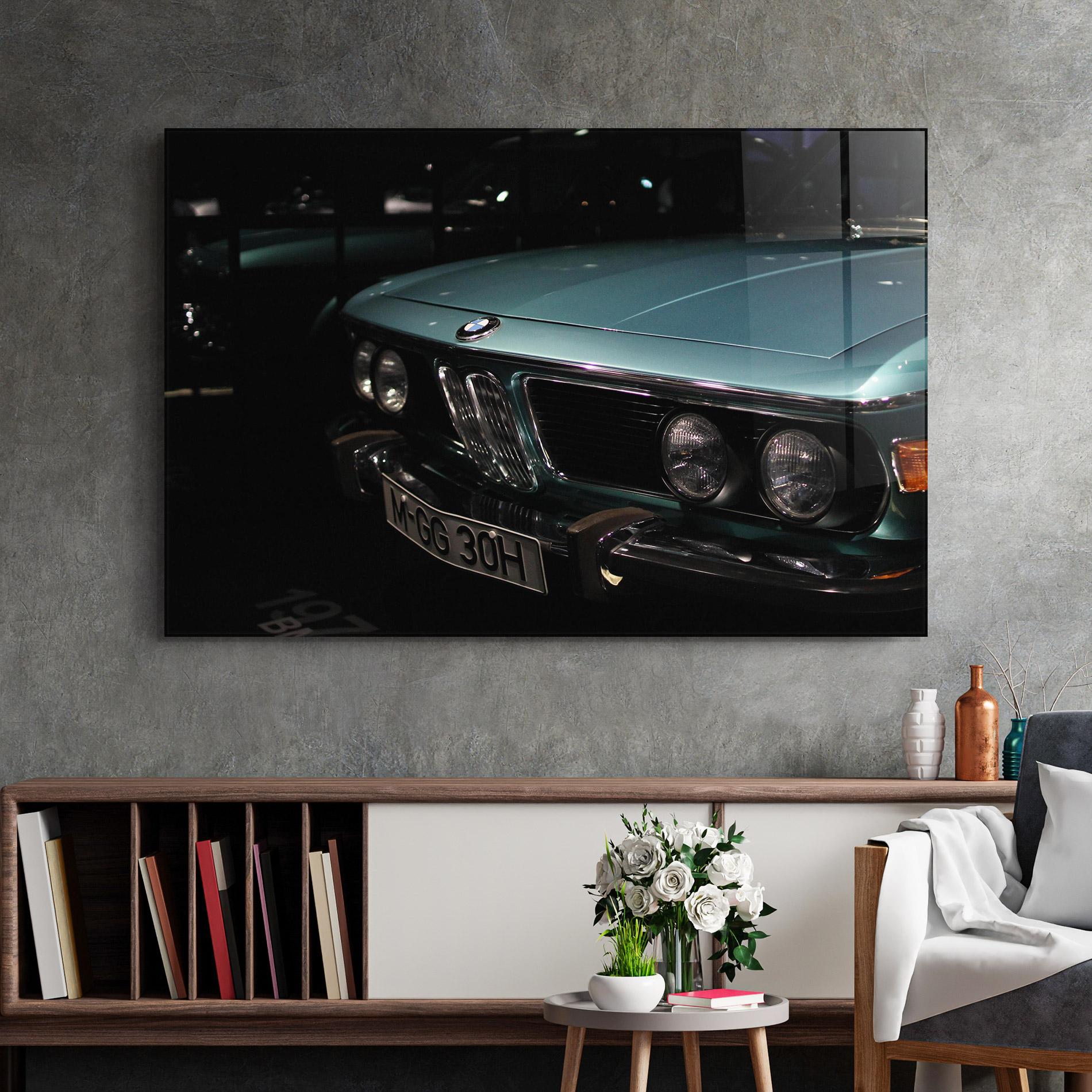 Стъклена картина Old Bmw Headlight mockup 2