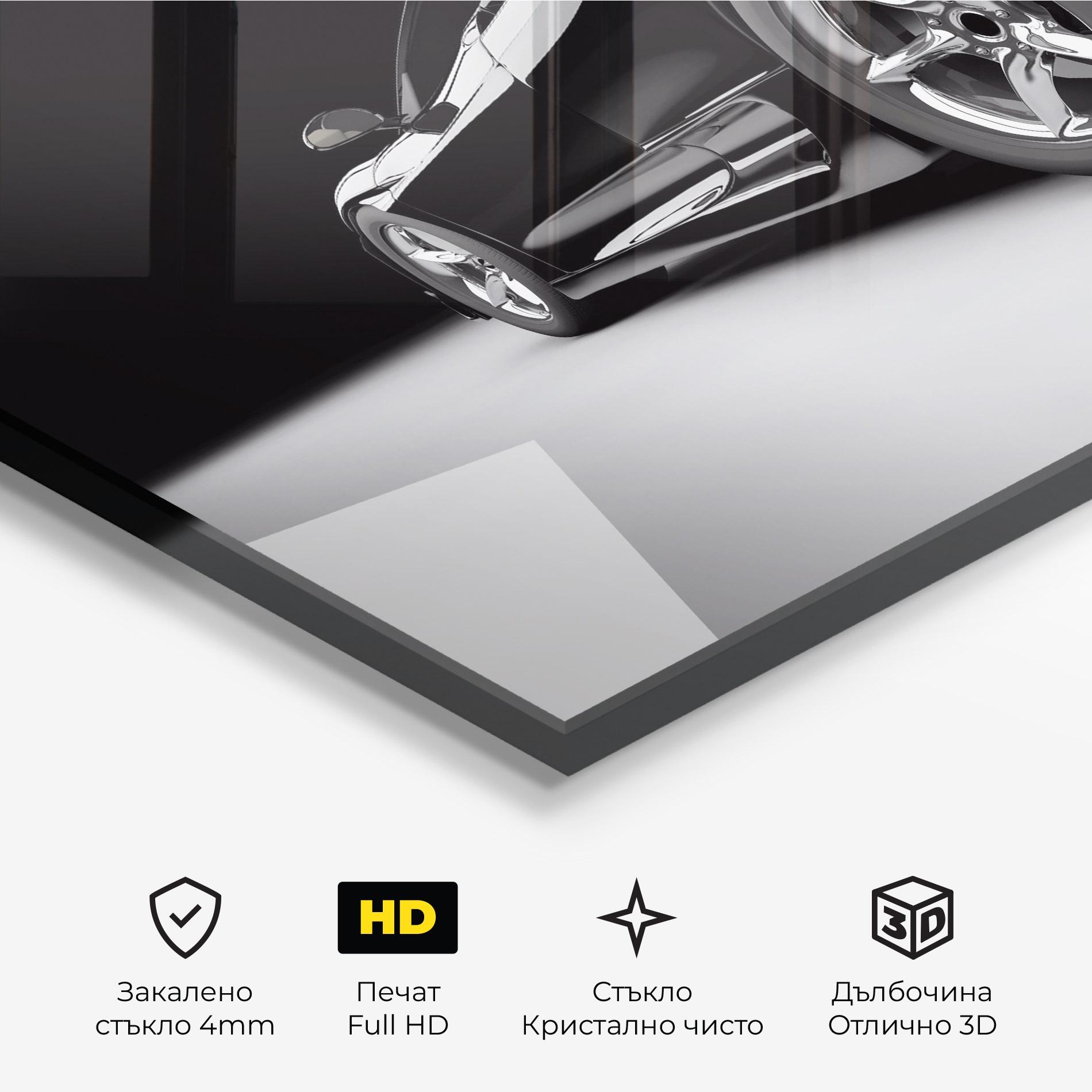 Стъклена картина Black Sport Car mockup 3