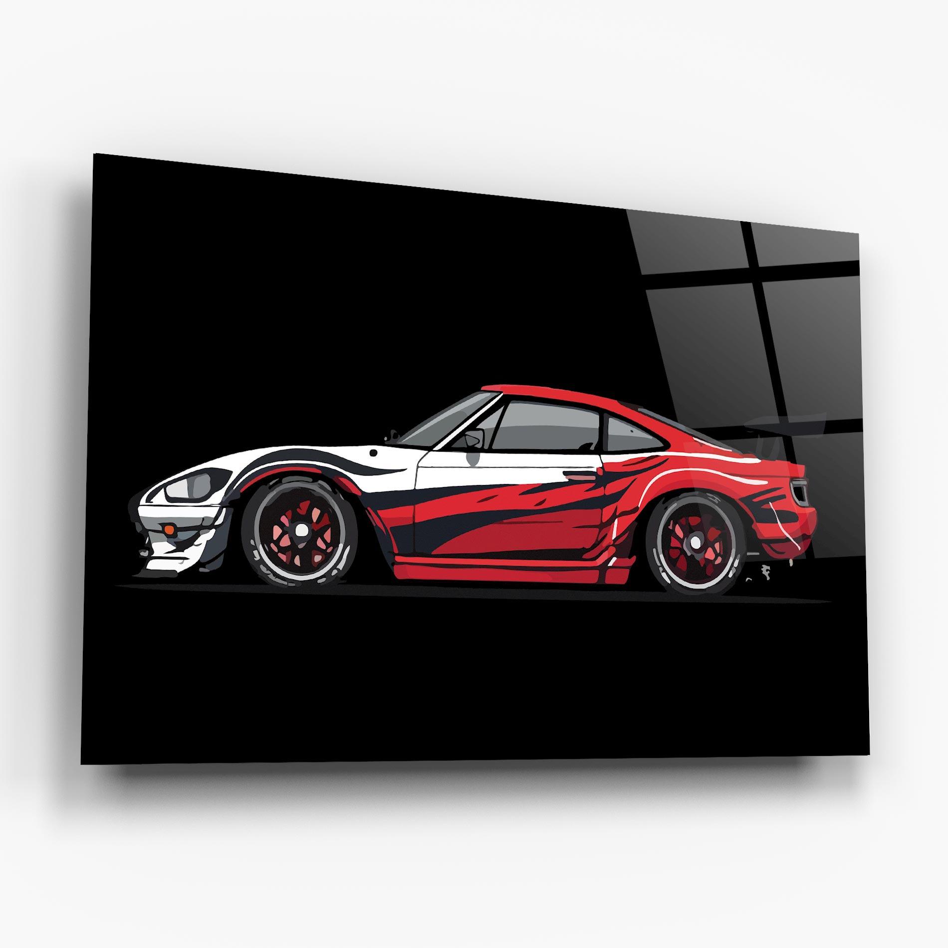 Стъклена картина Red White Sport Car mockup 6