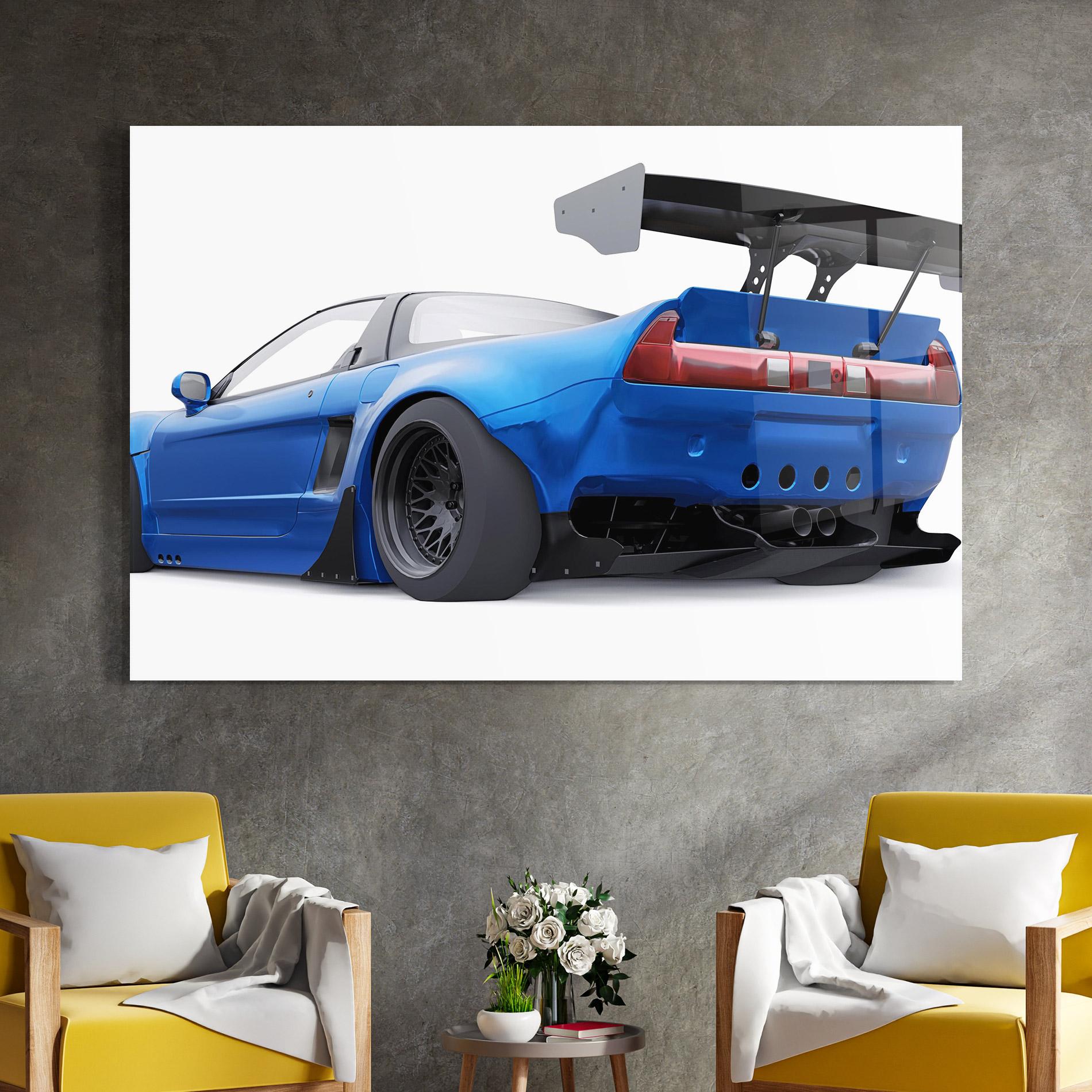 Стъклена картина Blue Tuned Nsx mockup 4