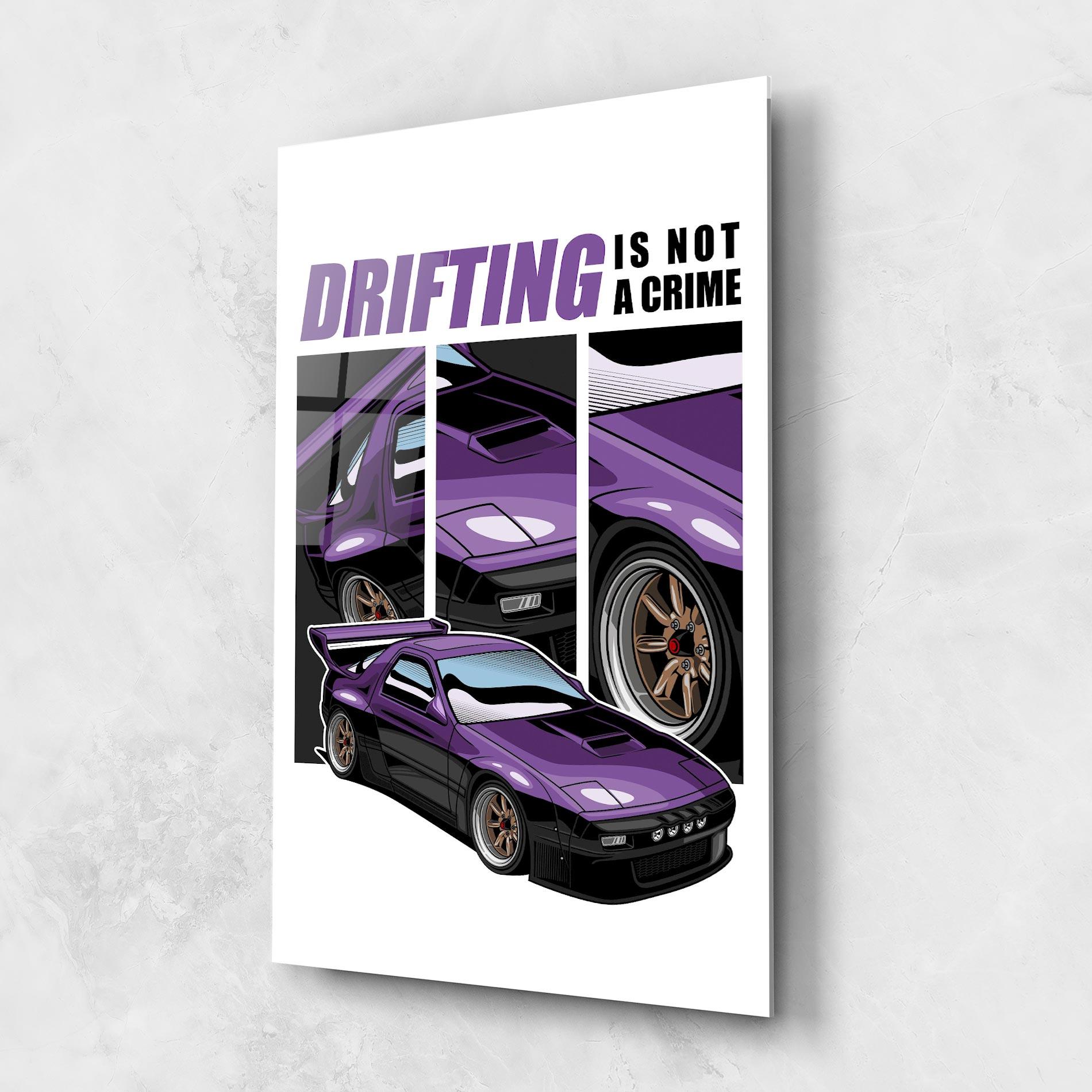 Стъклена картина Drift Purple Car mockup 1