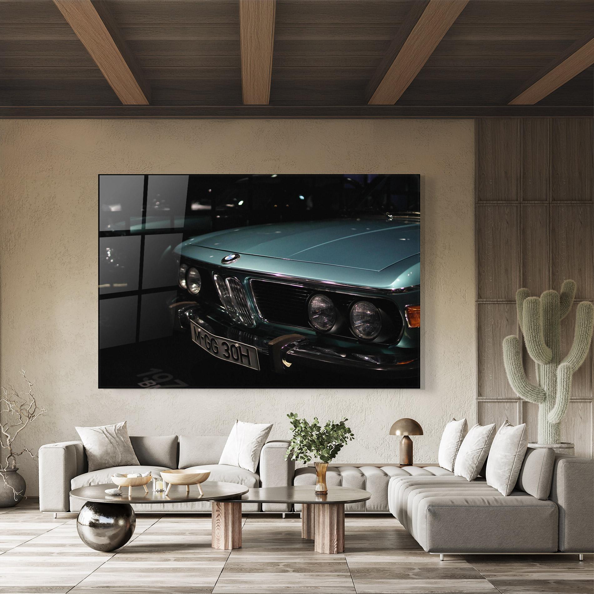Стъклена картина Old Bmw Headlight mockup 8