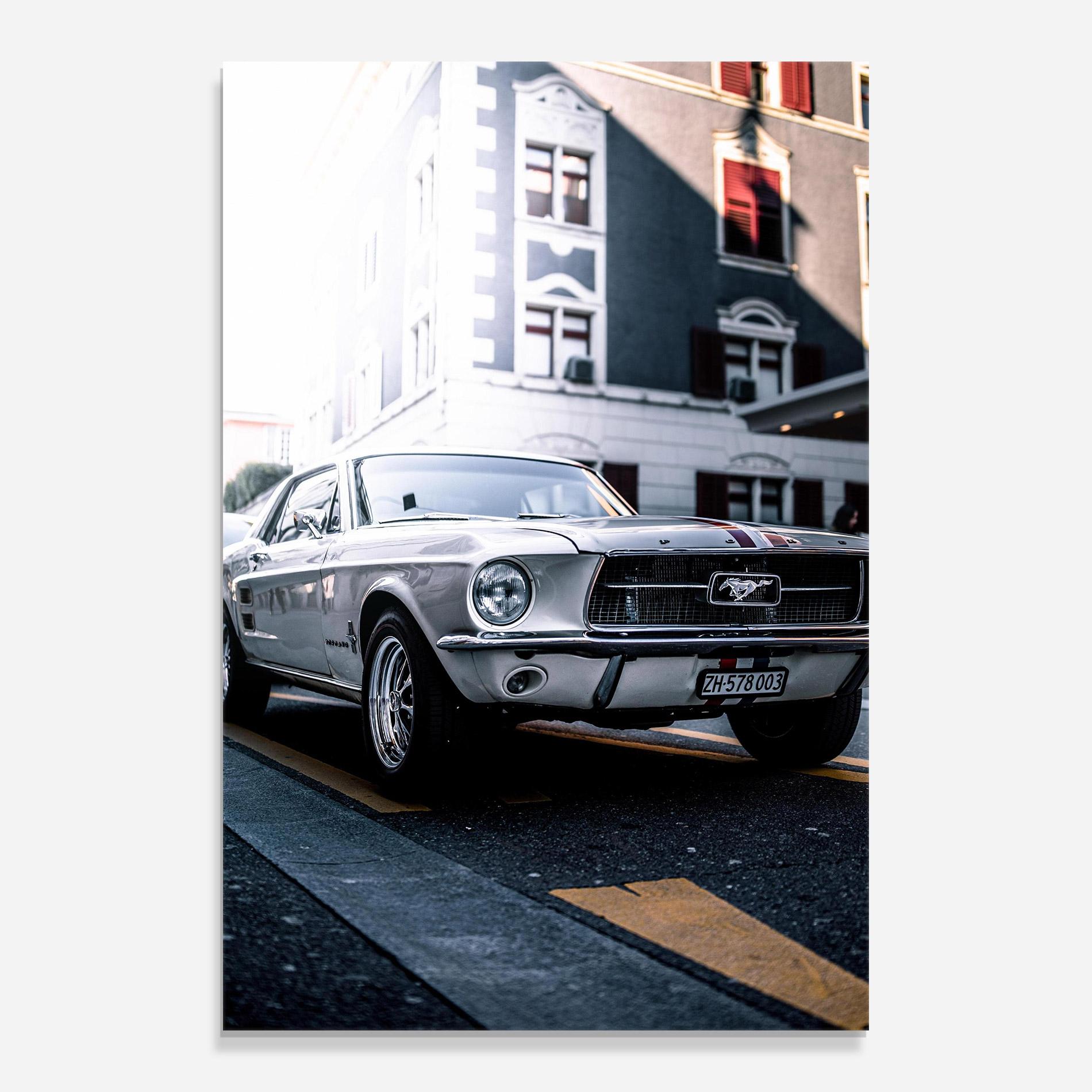 Стъклена картина Vintage White Car mockup 0