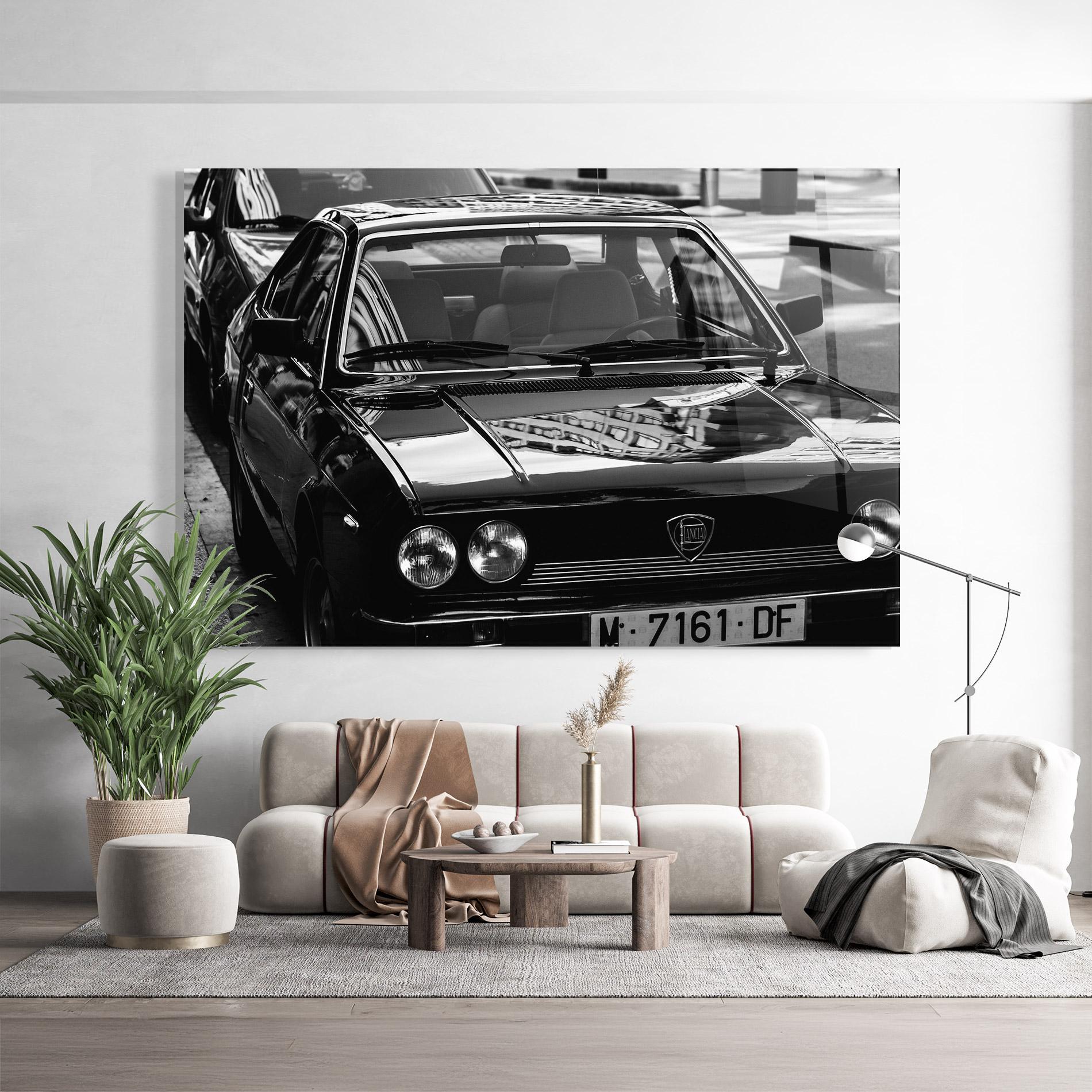 Стъклена картина Black Shiny Car mockup 9