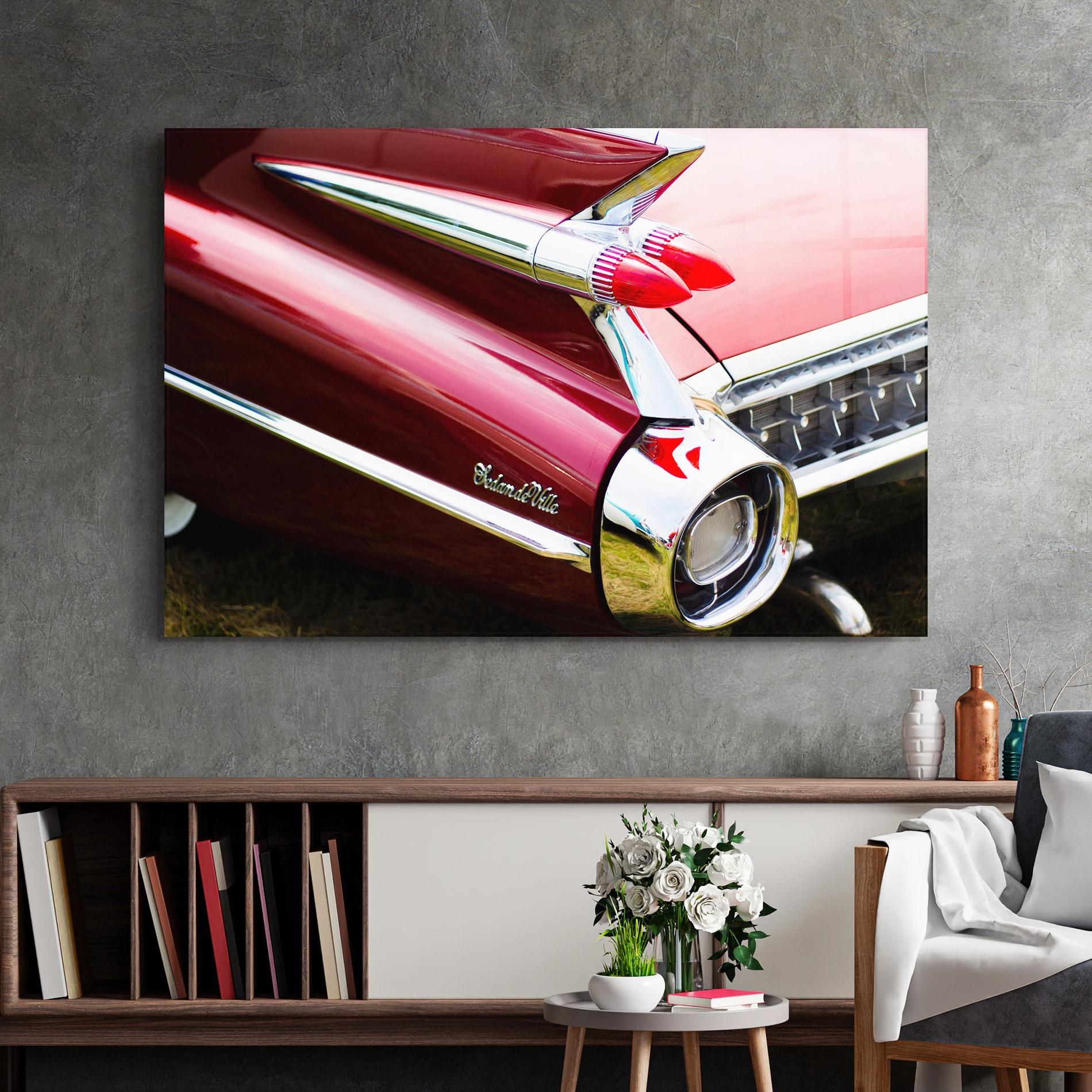 Стъклена картина Closeup Car Red mockup 2