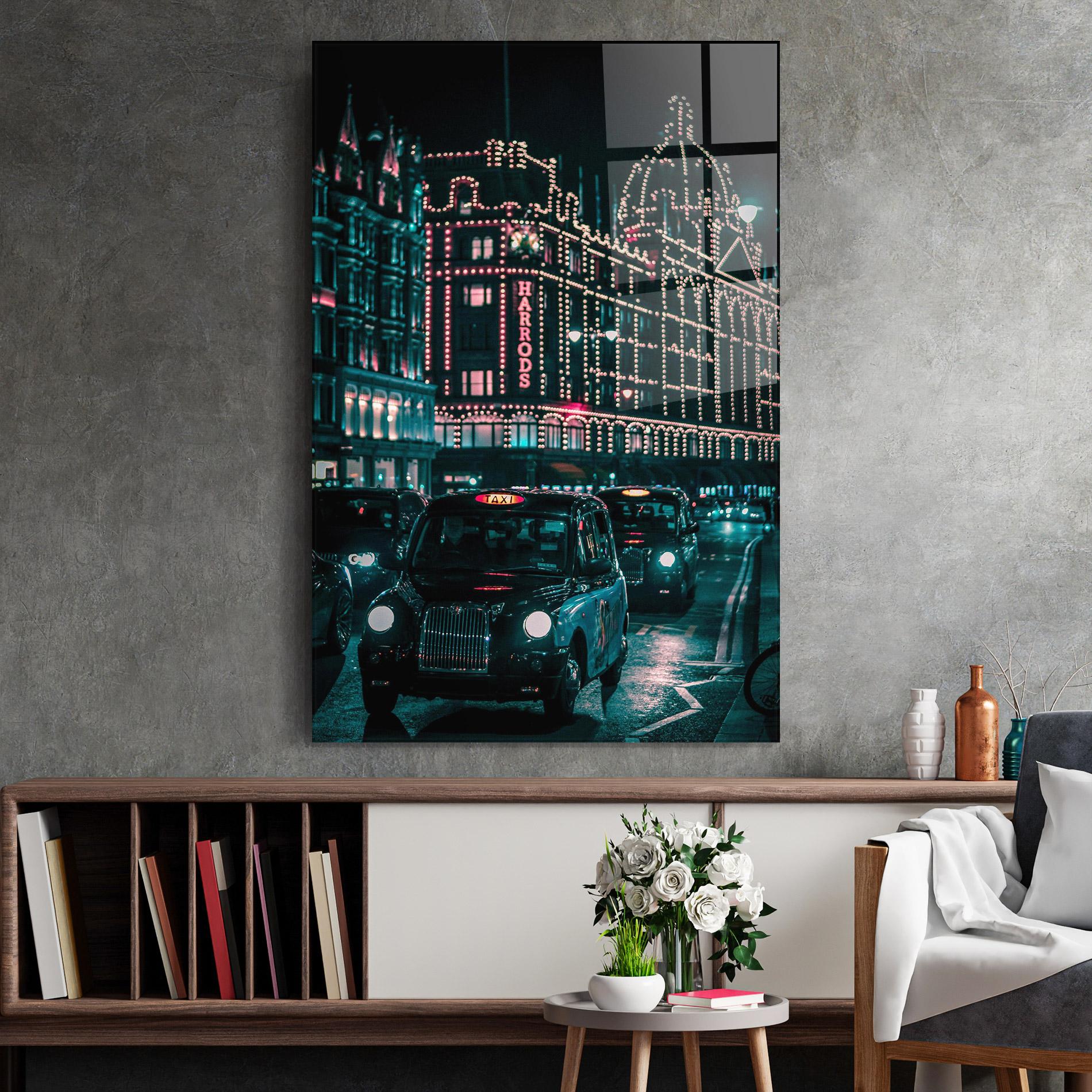 Стъклена картина City Lights Car mockup 2