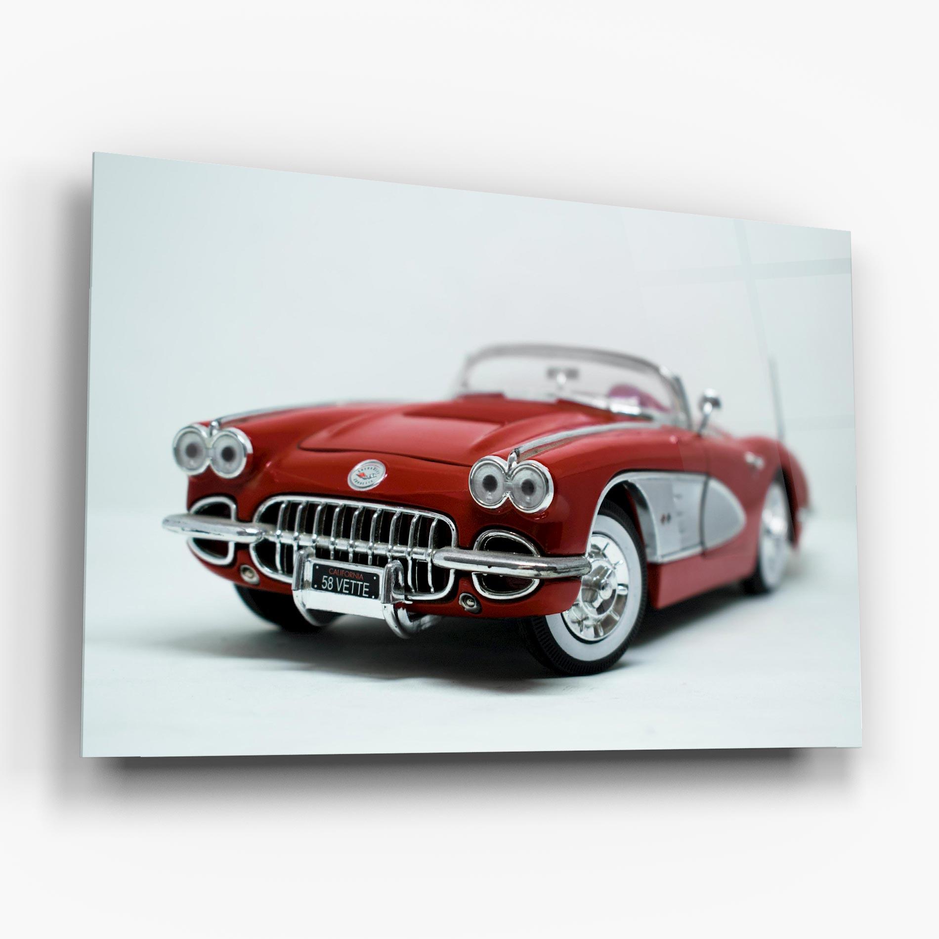 Стъклена картина Vintage Red Car mockup 6