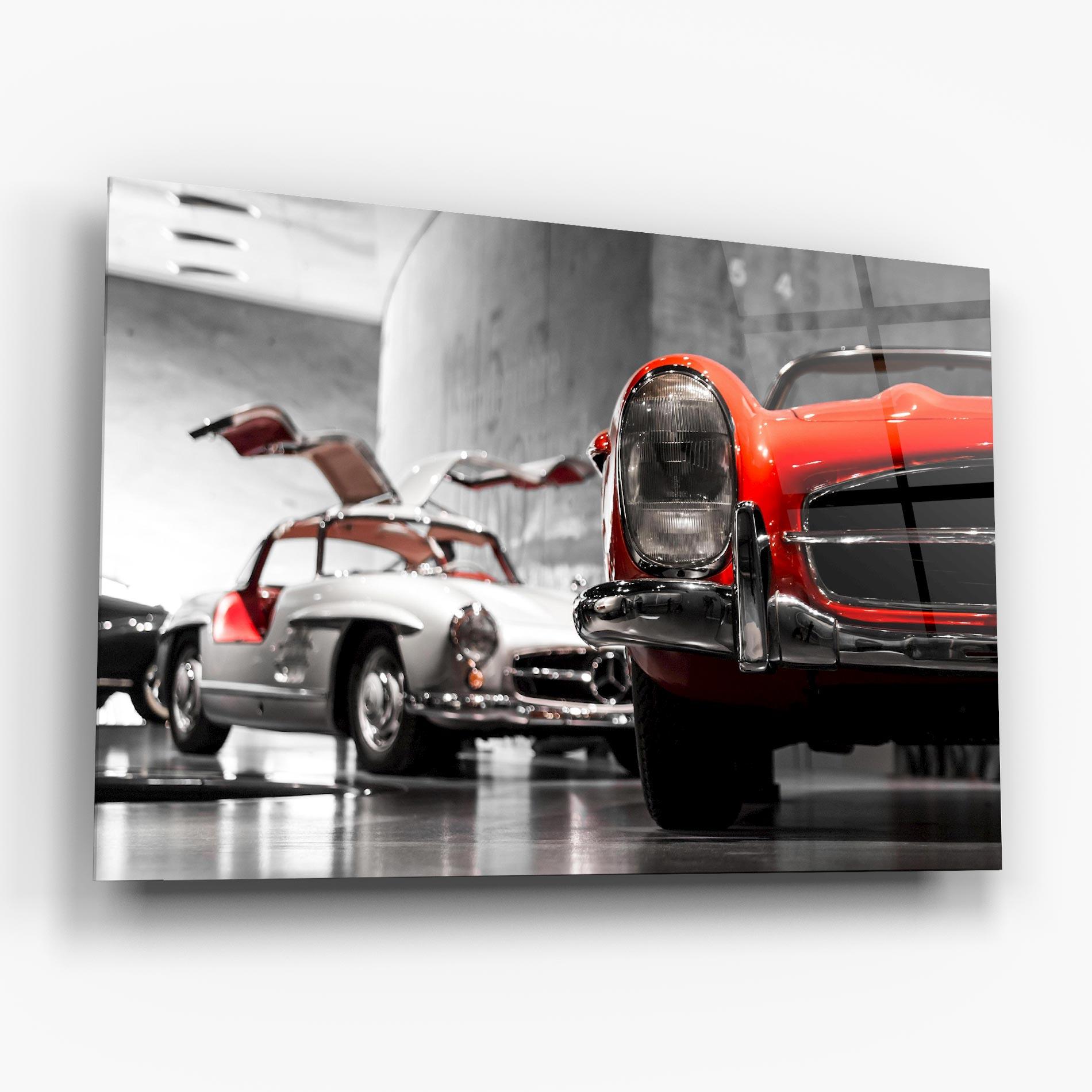 Стъклена картина Vintage Red White mockup 6