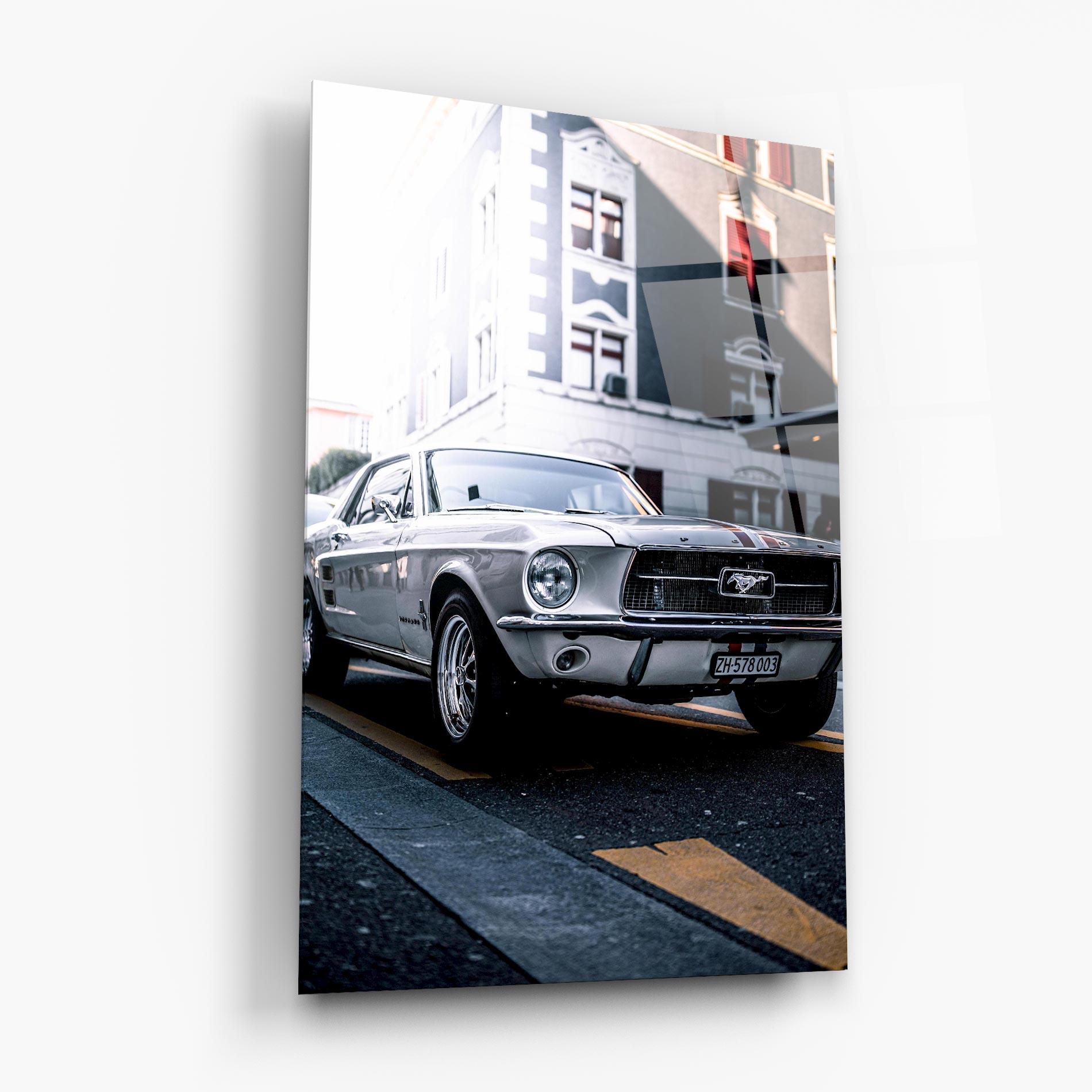 Стъклена картина Vintage White Car mockup 6