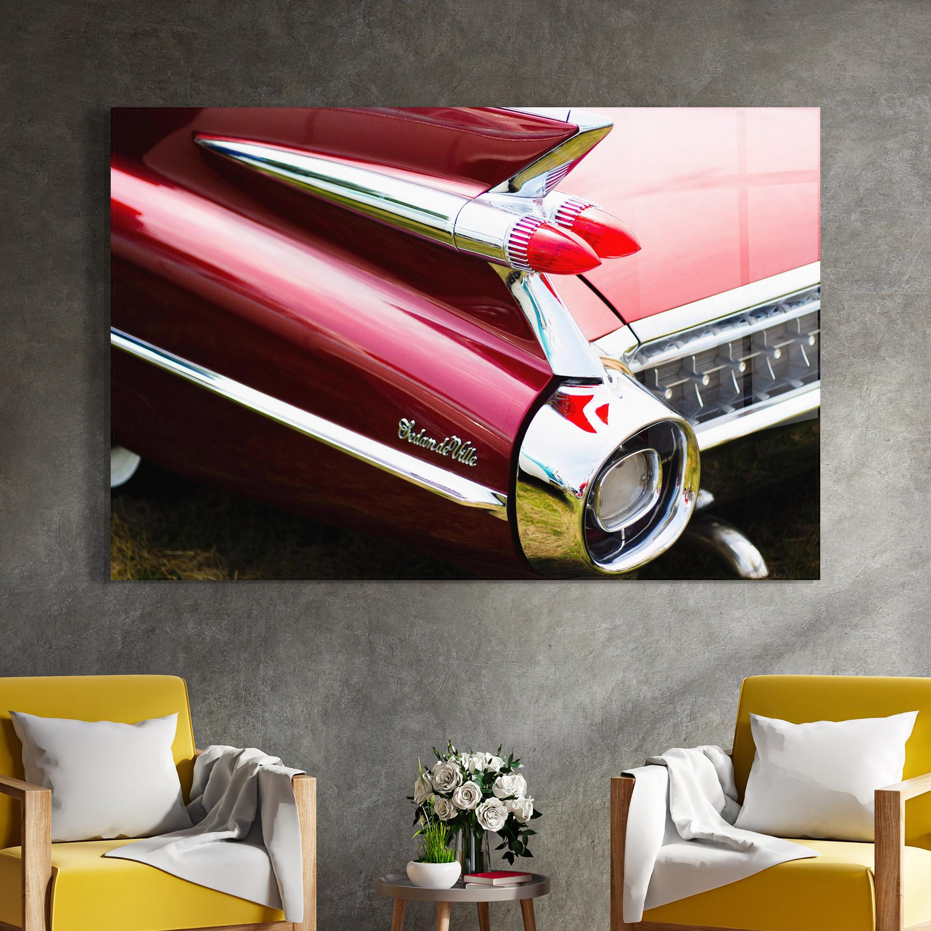 Стъклена картина Closeup Car Red mockup 4