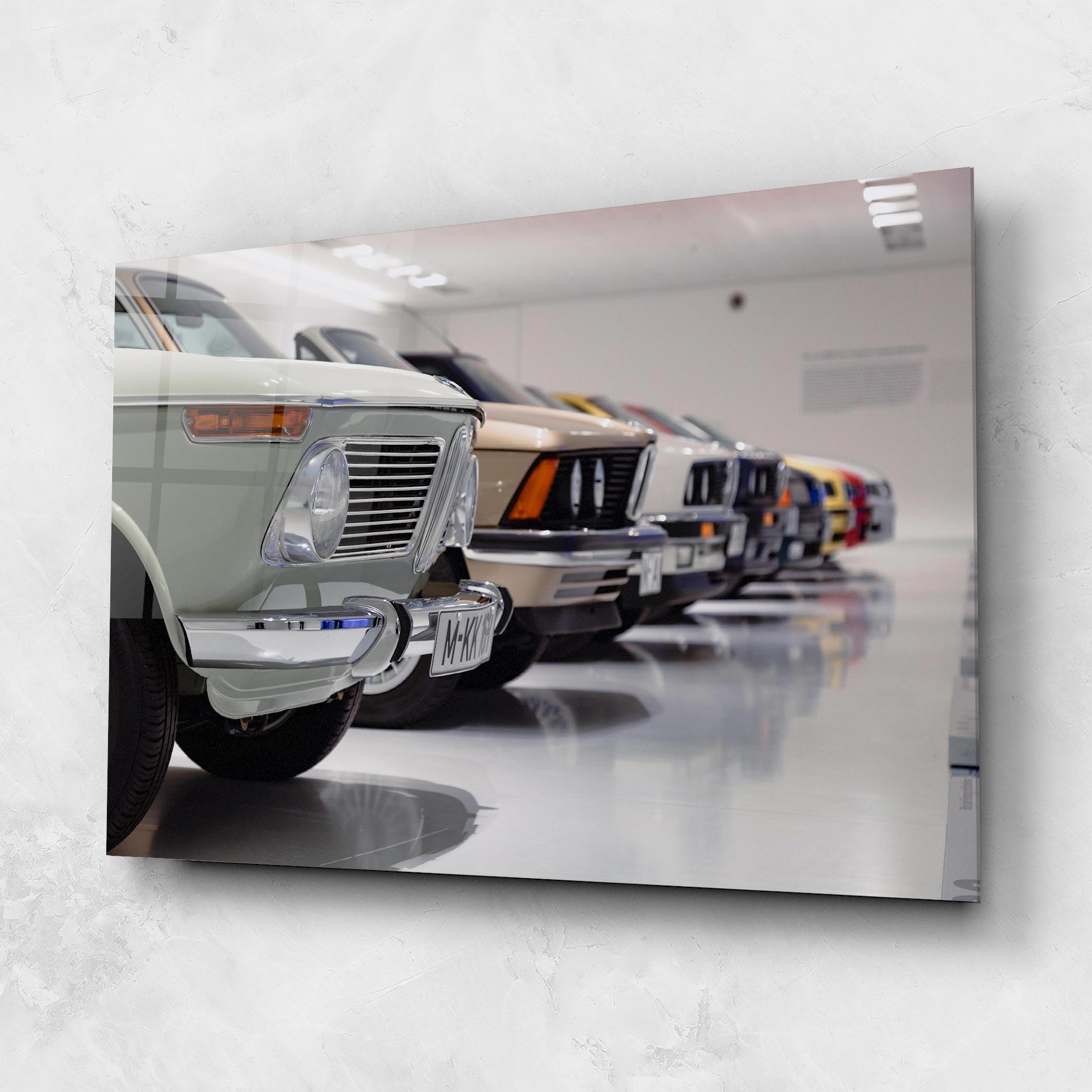 Стъклена картина Vintage Cream Cars mockup 1