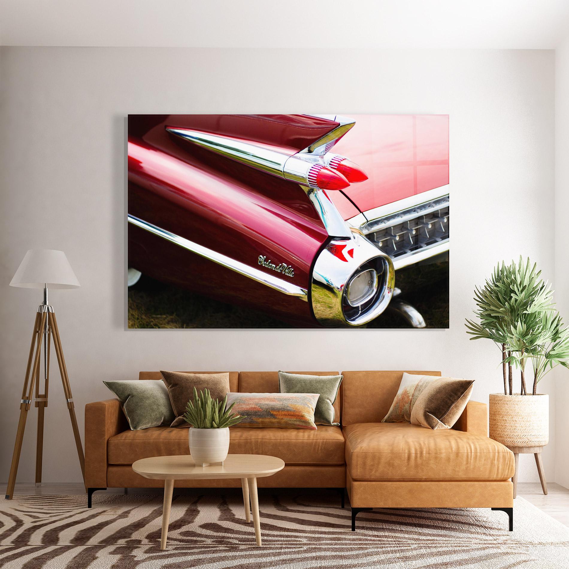 Стъклена картина Closeup Car Red mockup 7