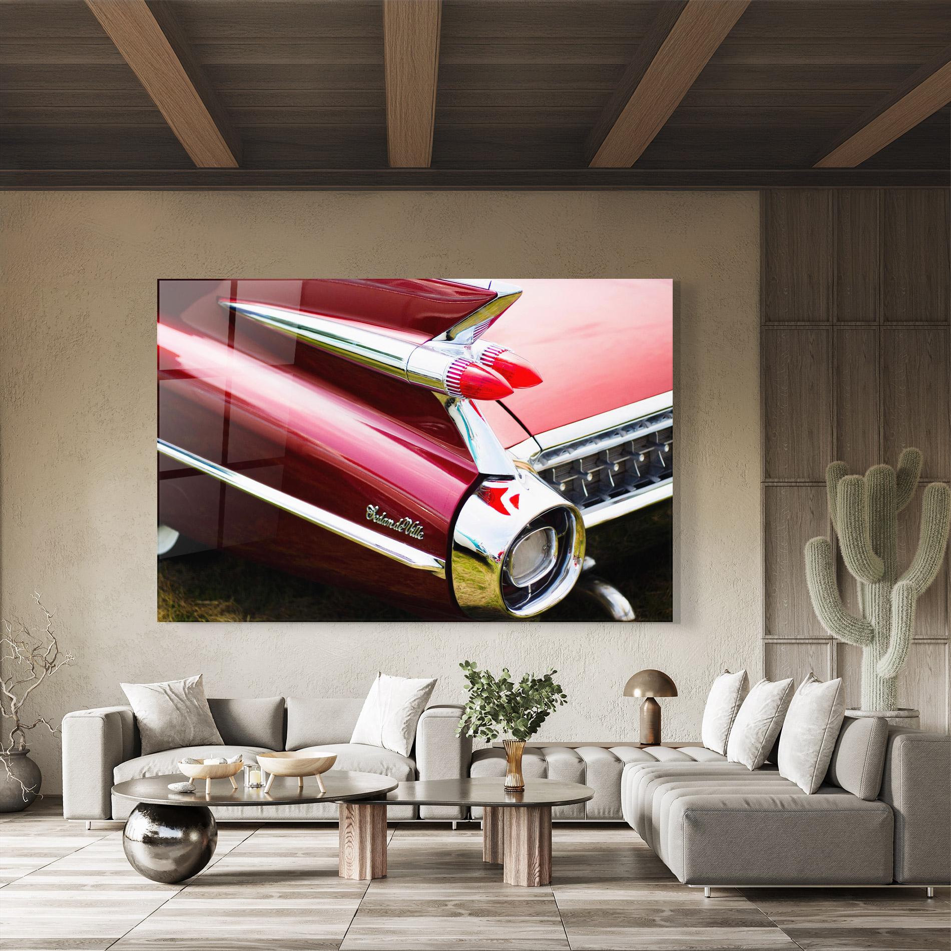 Стъклена картина Closeup Car Red mockup 8