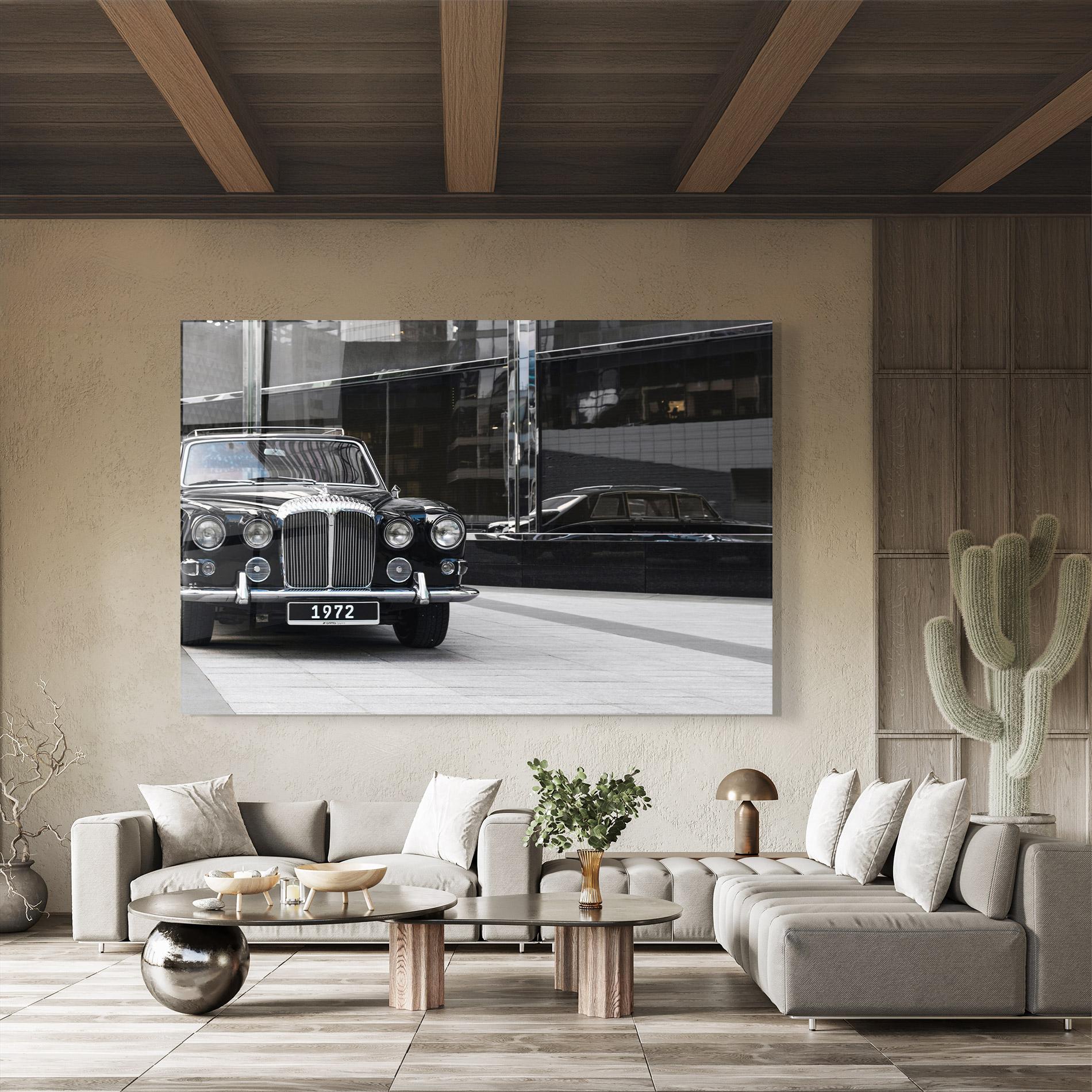 Стъклена картина Vintage Black Car mockup 8