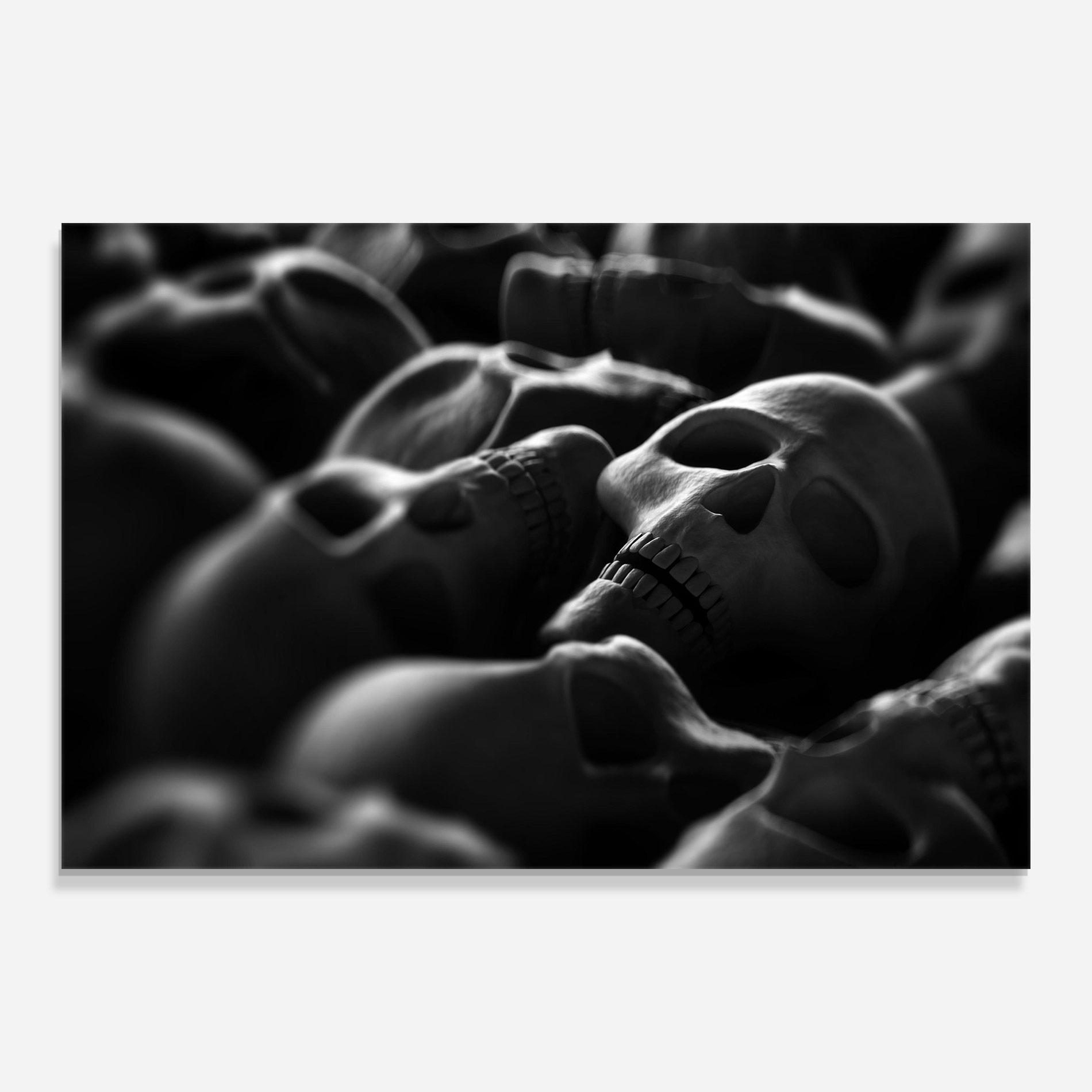 Стъклена картина Gray Human Skull mockup 0