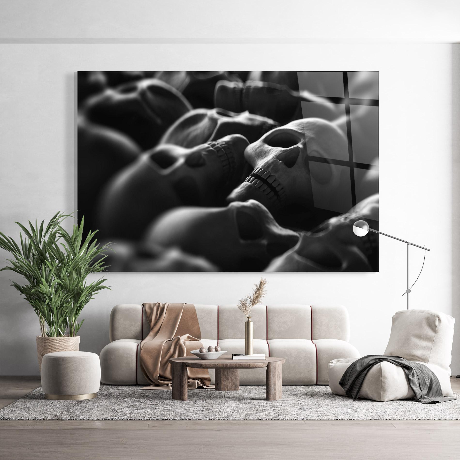 Стъклена картина Gray Human Skull mockup 9