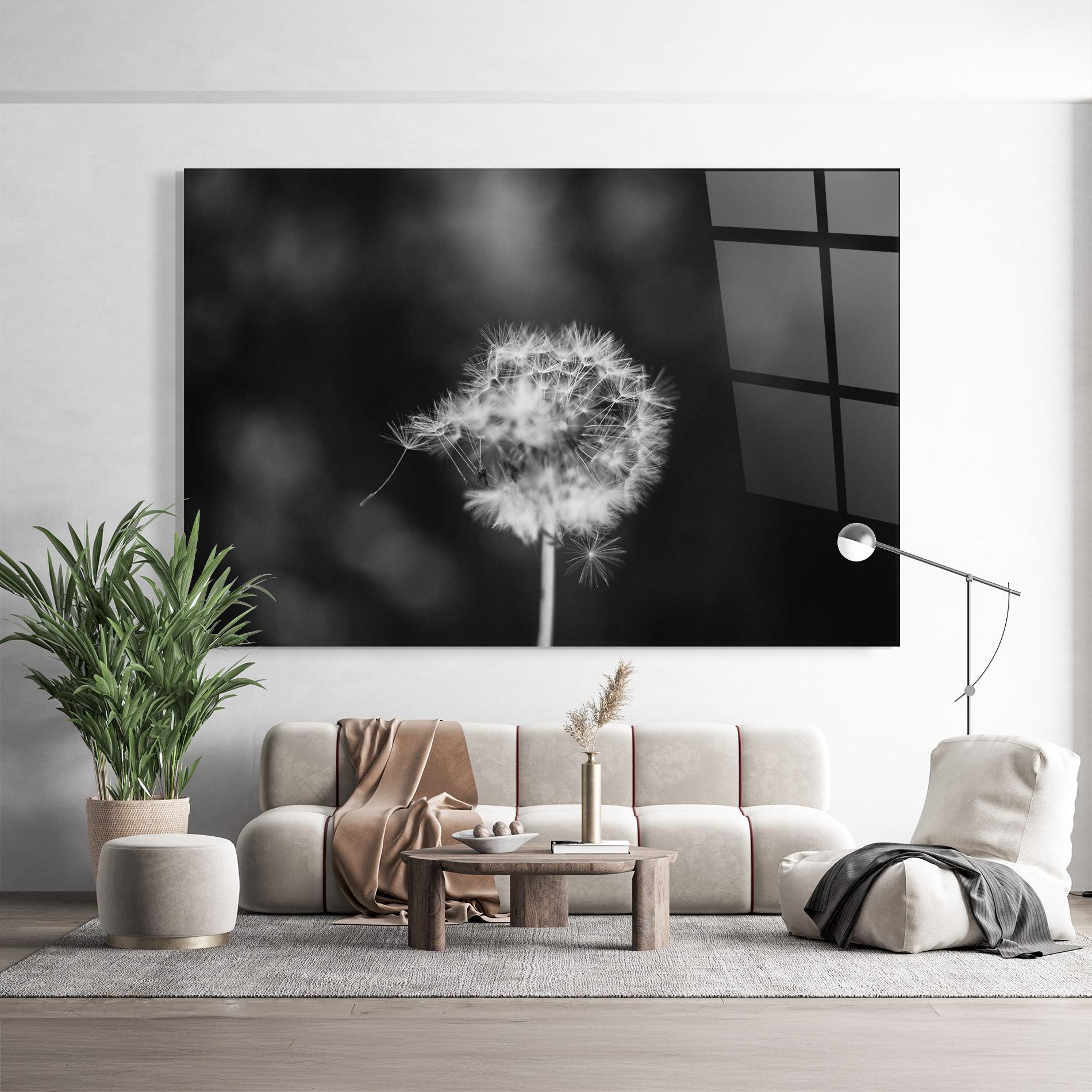 Стъклена картина Grey Dandelion mockup 9