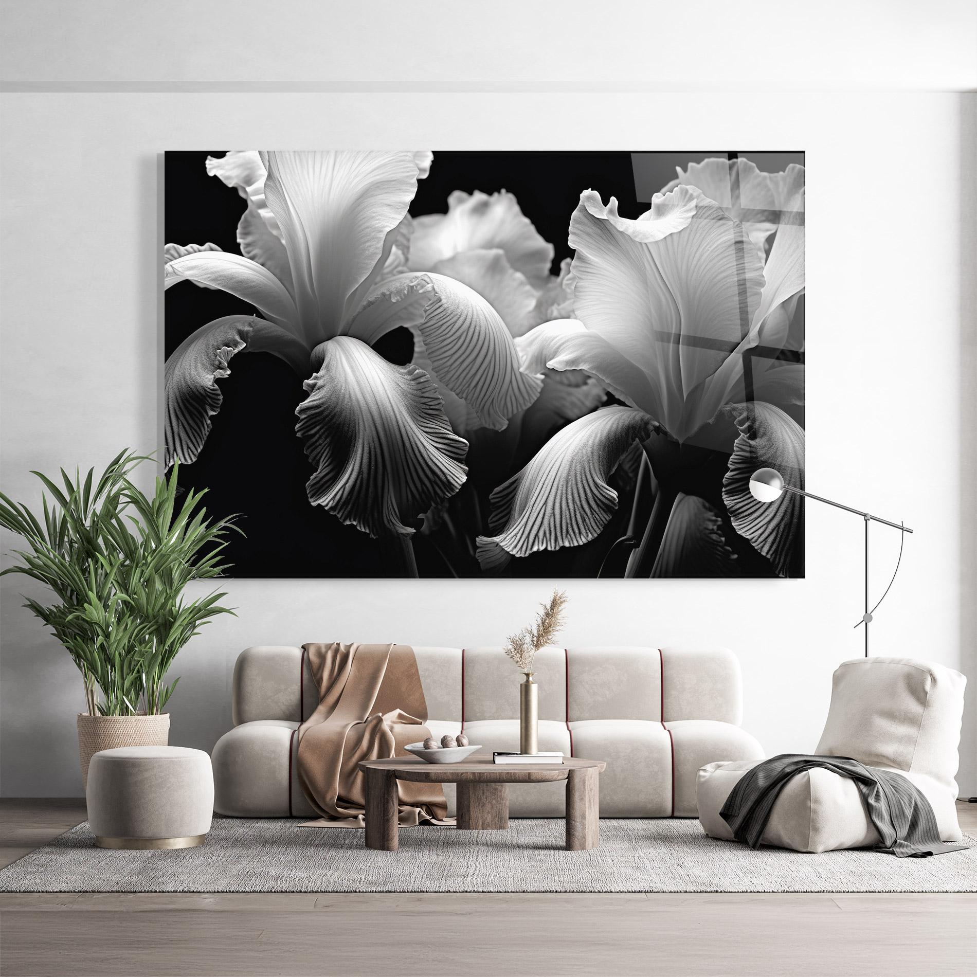 Стъклена картина Grey Iris Mix mockup 9