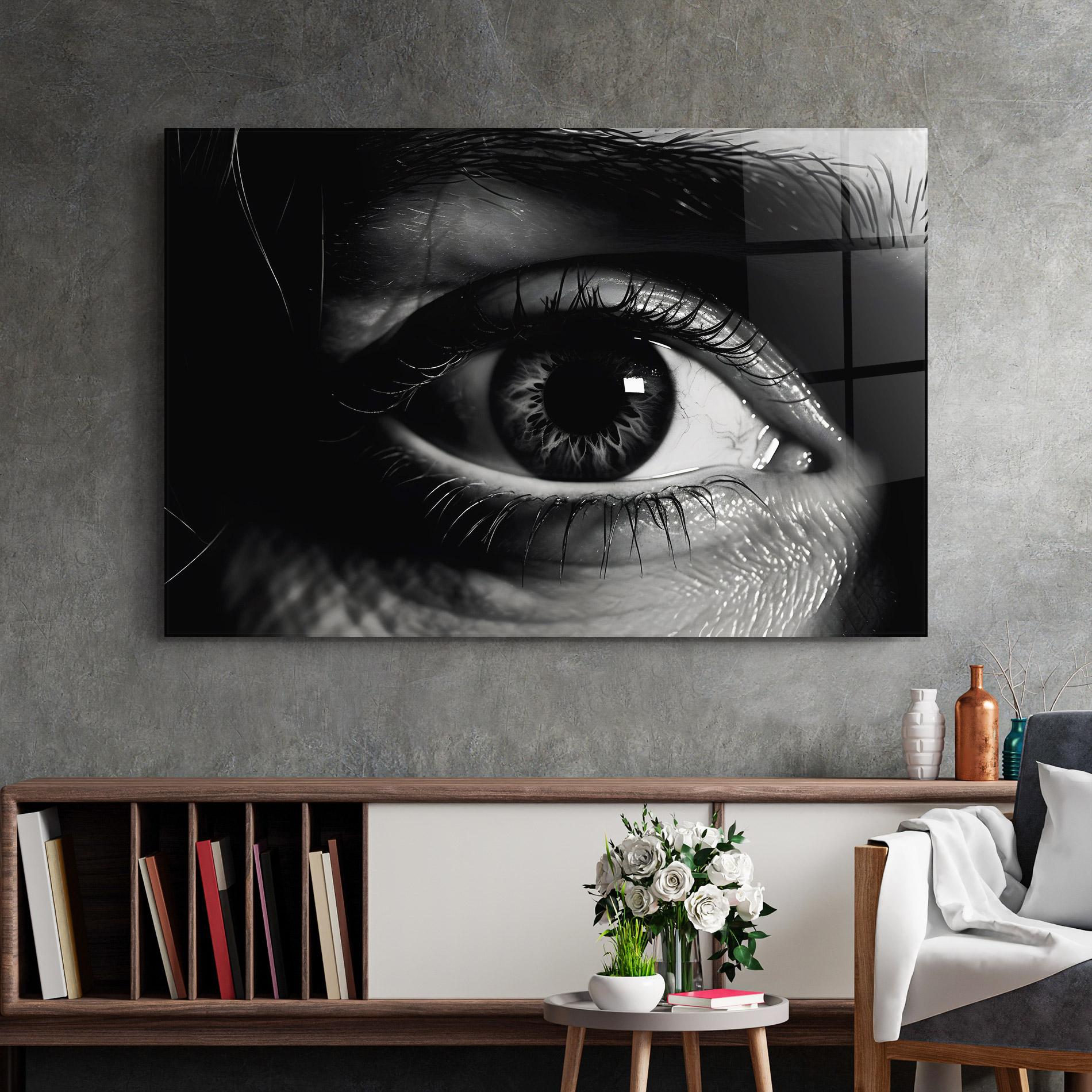 Стъклена картина Eye Close Up mockup 2