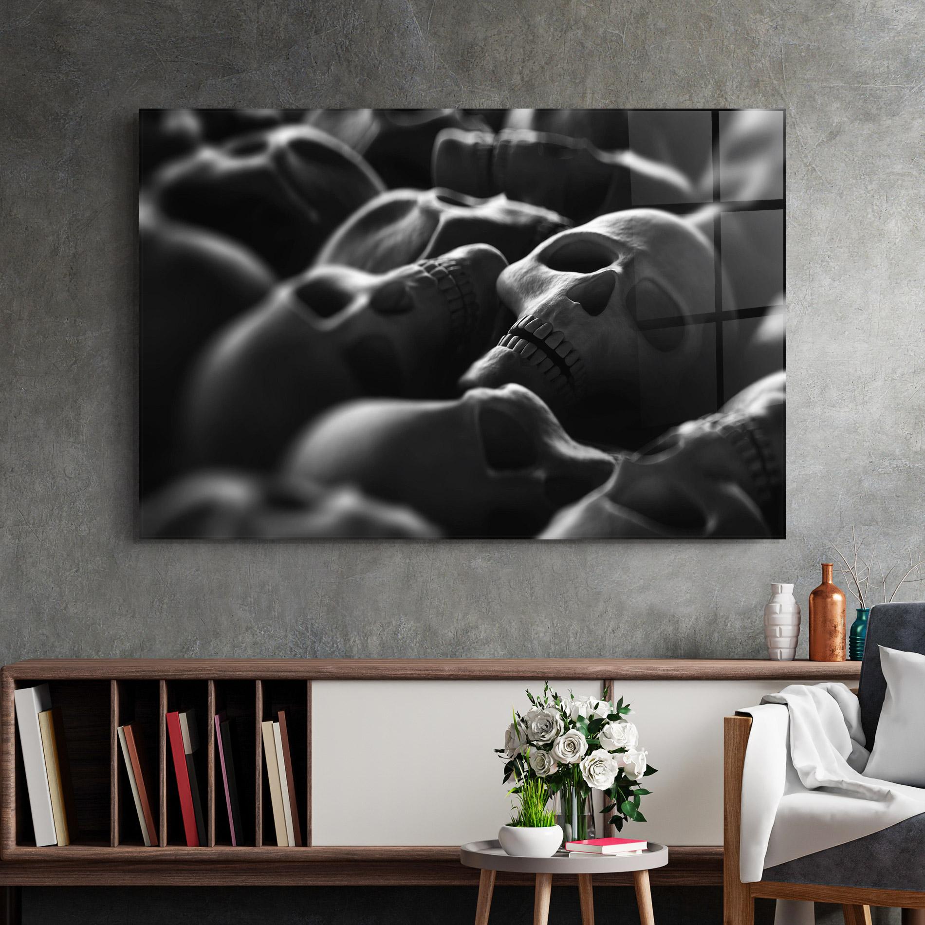 Стъклена картина Gray Human Skull mockup 2