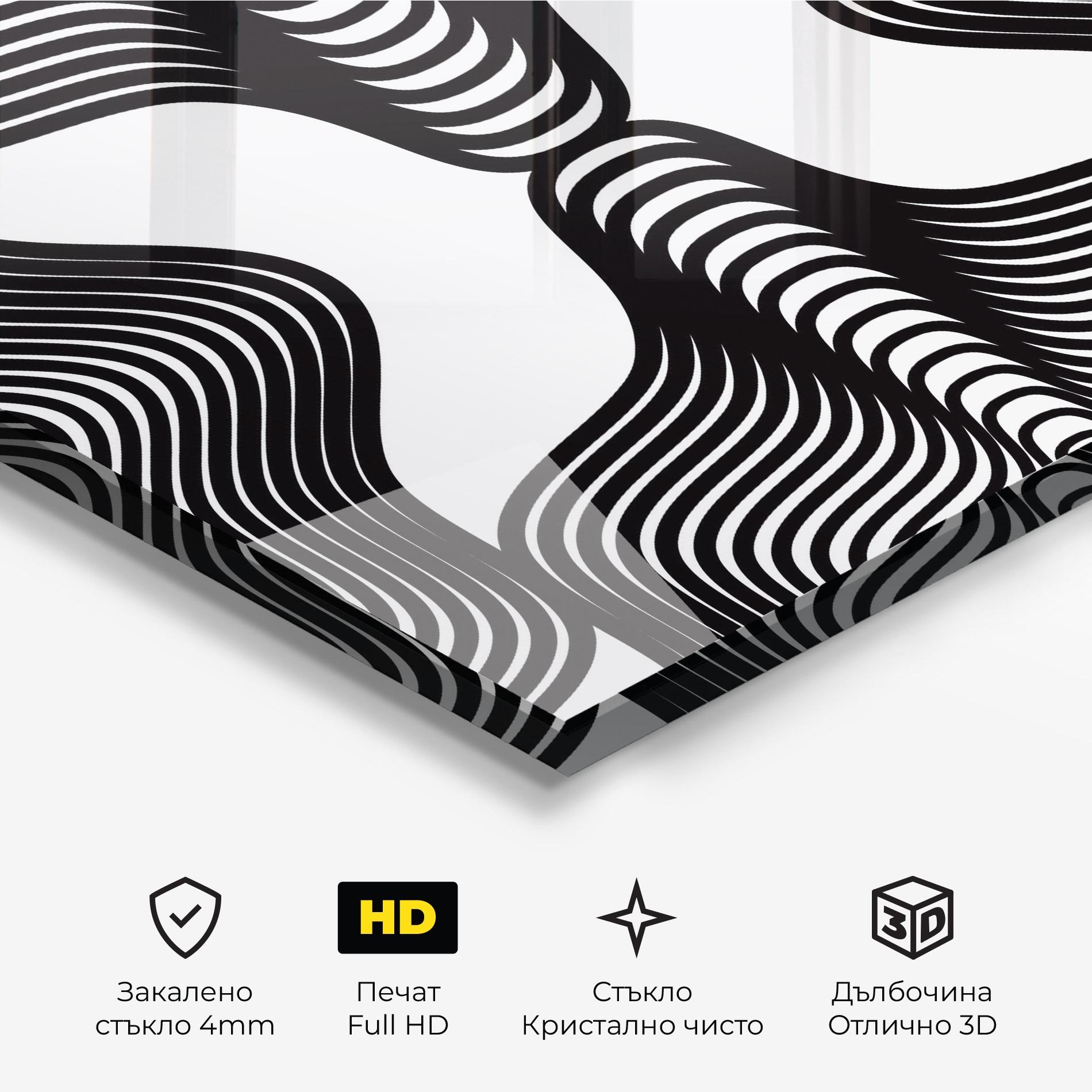 Стъклена картина Black Line Pattern mockup 3