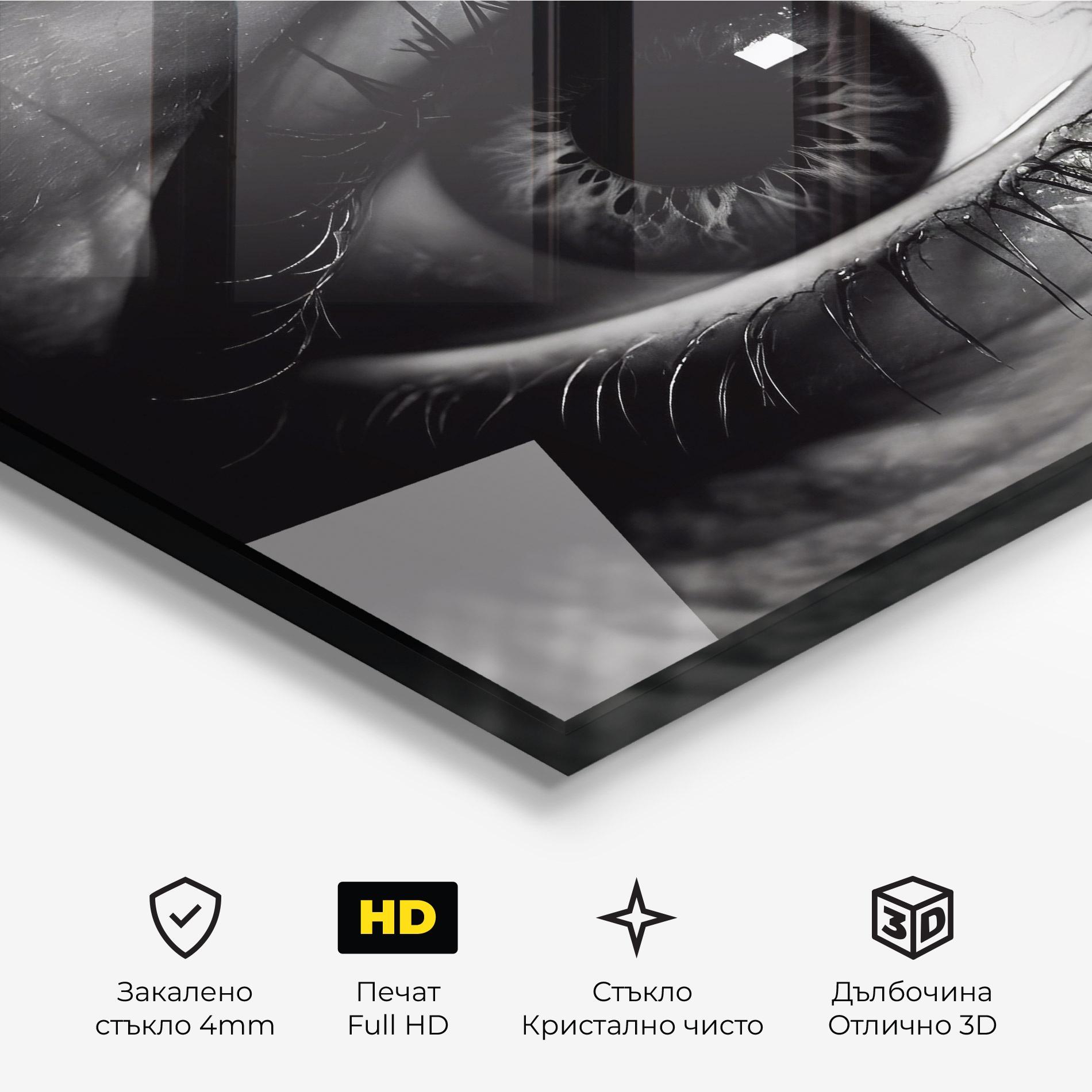 Стъклена картина Eye Close Up mockup 3