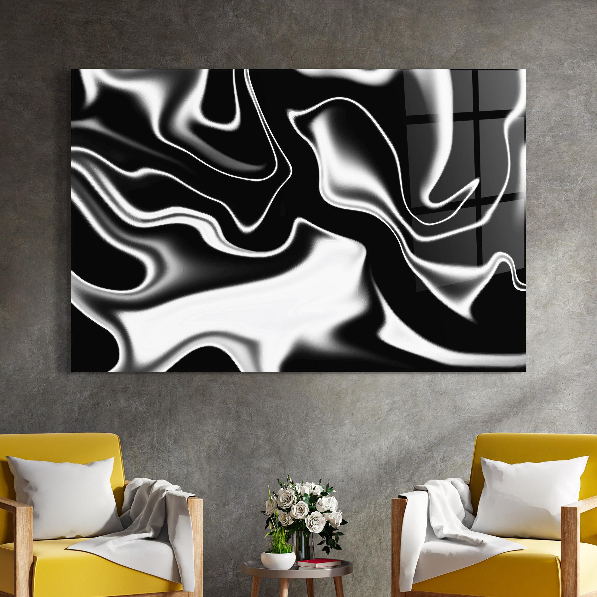 Стъклена картина Black Metalic Art mockup 4