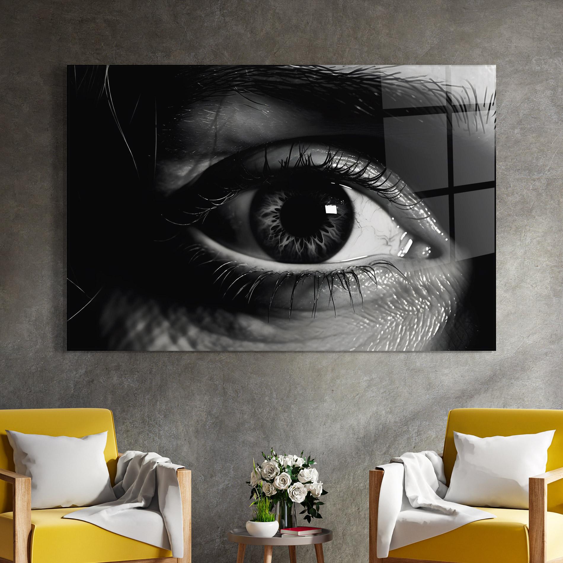 Стъклена картина Eye Close Up mockup 4