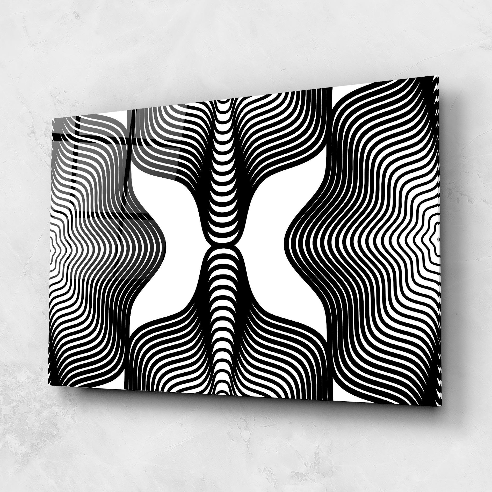 Стъклена картина Black Line Pattern mockup 1
