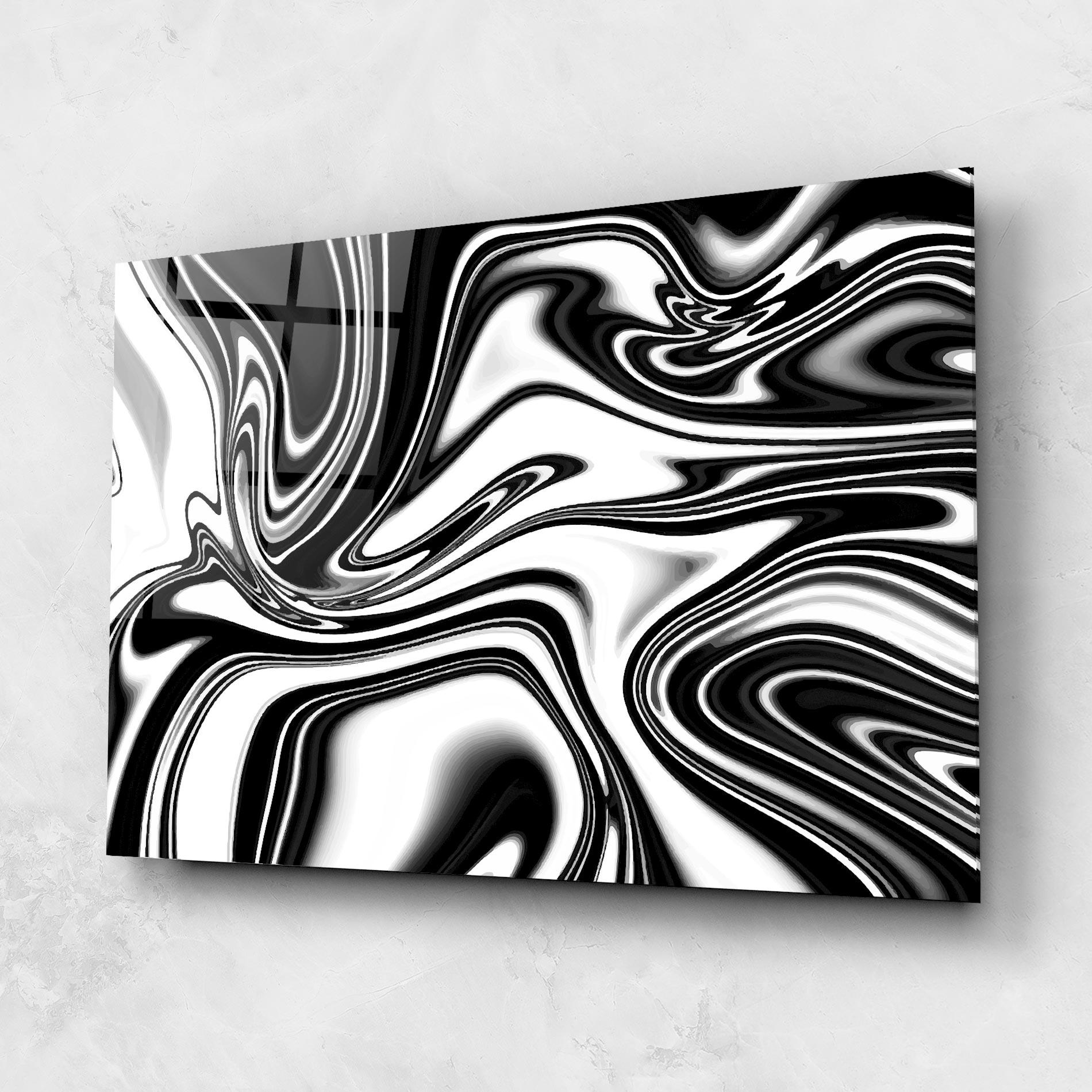 Стъклена картина Black White Liquid mockup 1