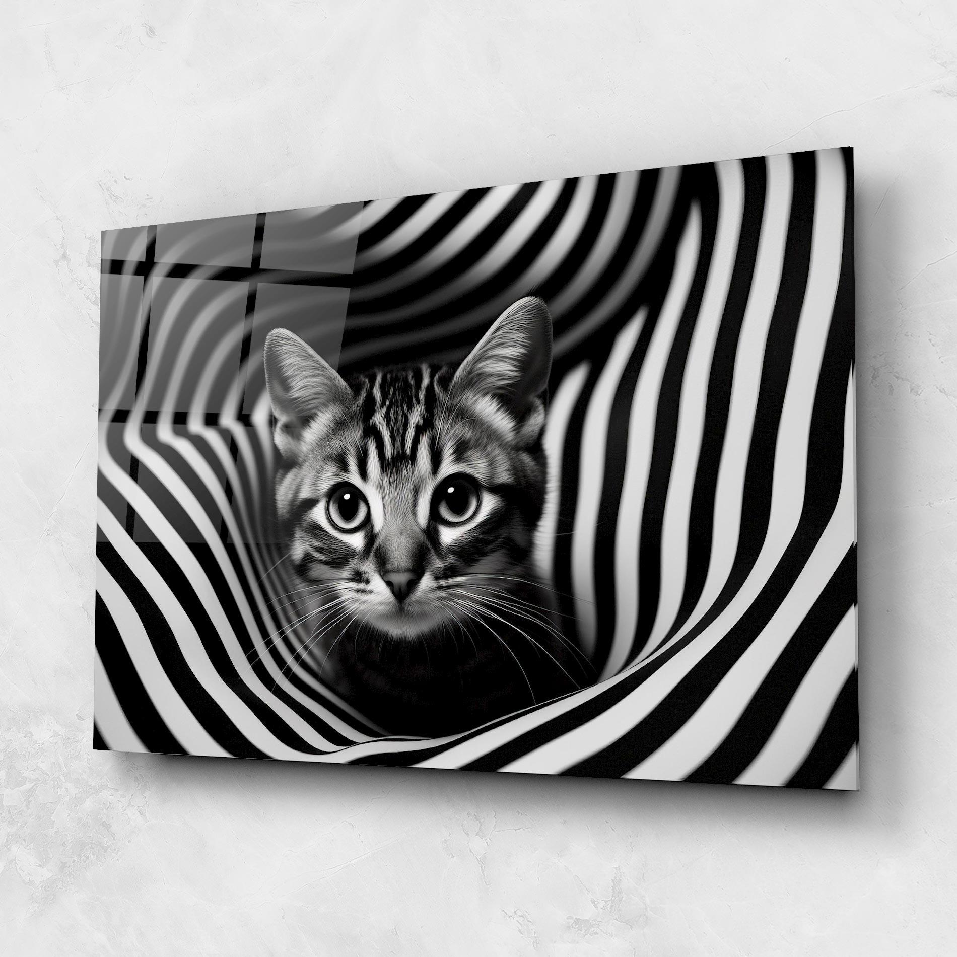 Стъклена картина Closeup Cat Portrait mockup 1