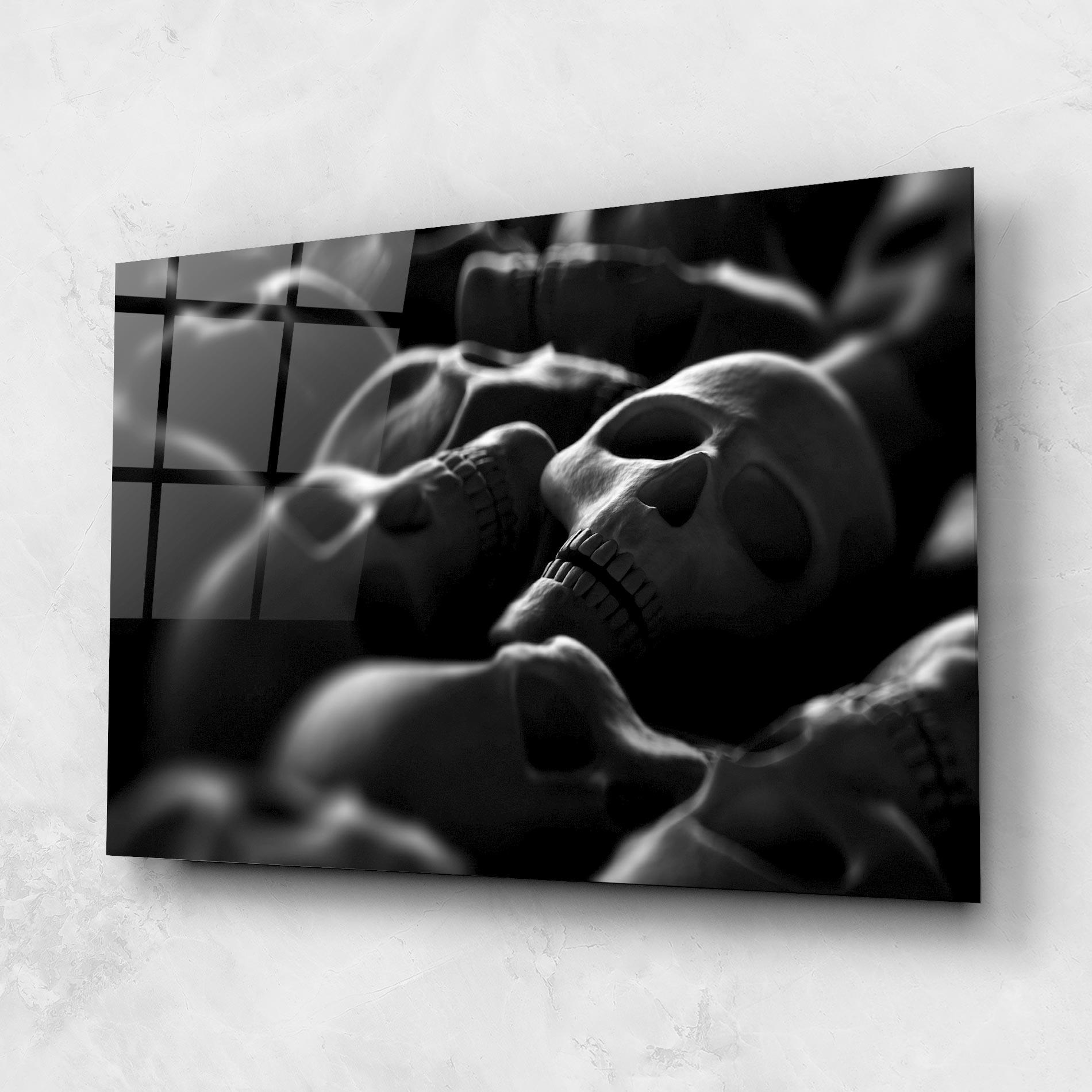 Стъклена картина Gray Human Skull mockup 1