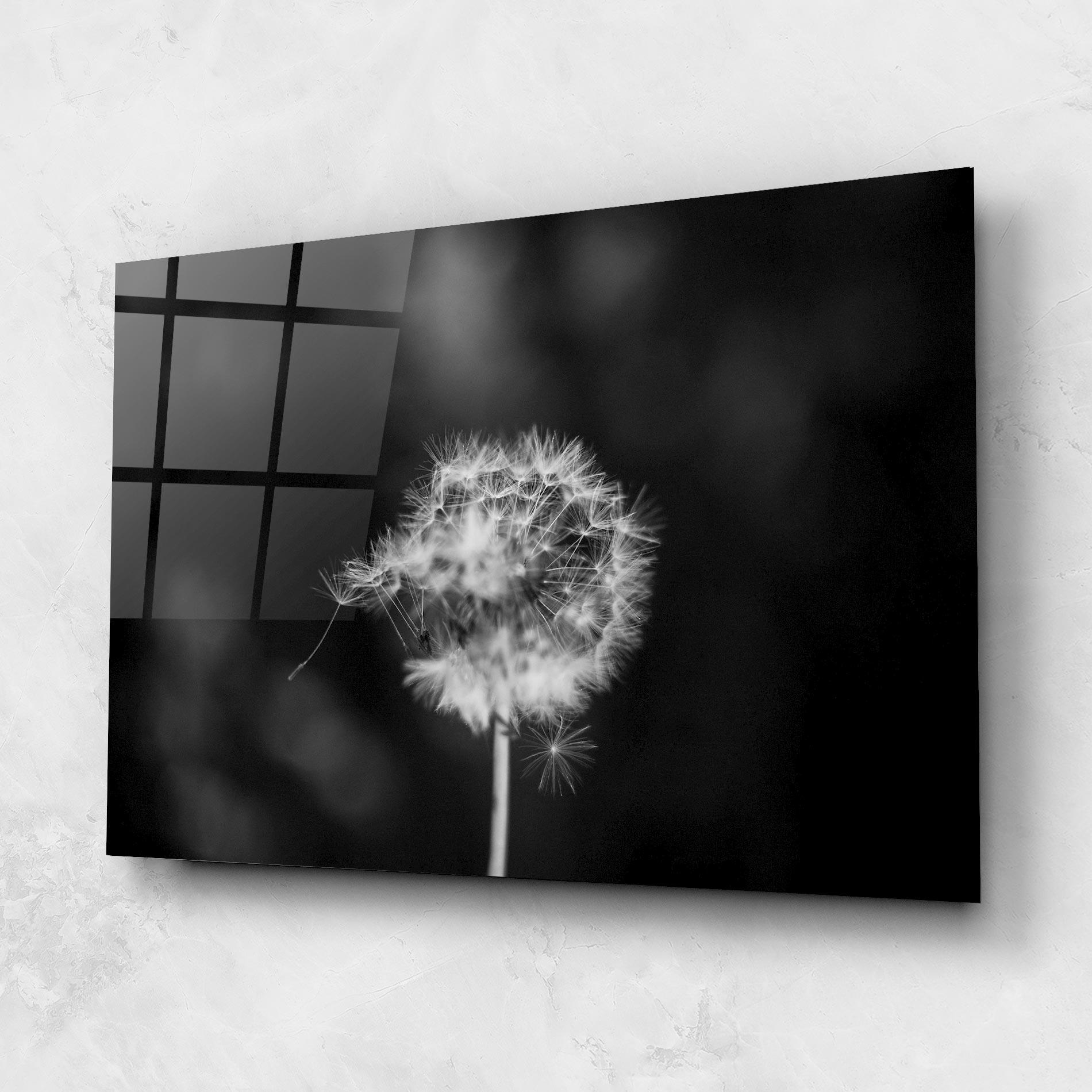Стъклена картина Grey Dandelion mockup 1