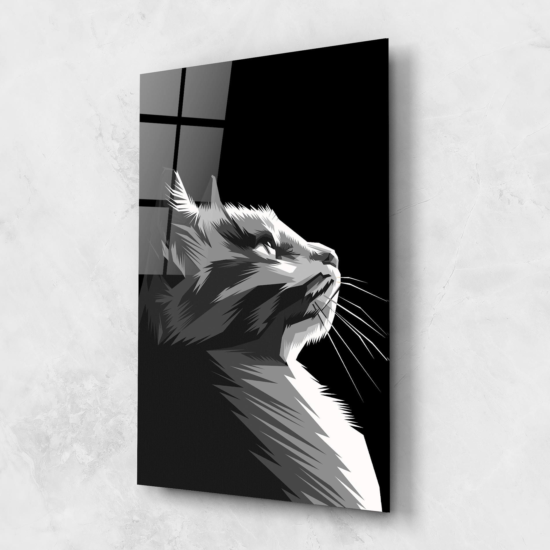 Grey Cat On Black mockup 1