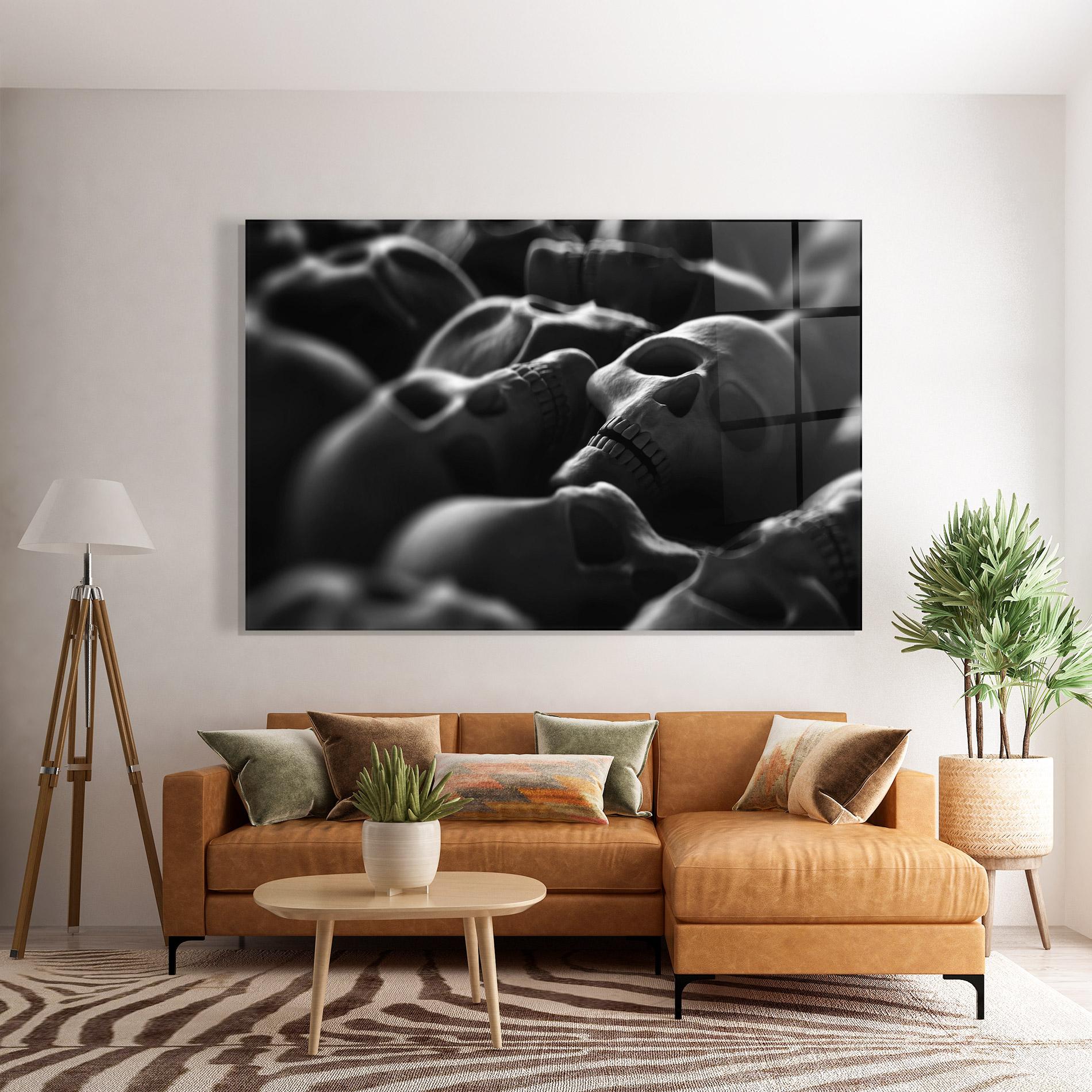 Стъклена картина Gray Human Skull mockup 7