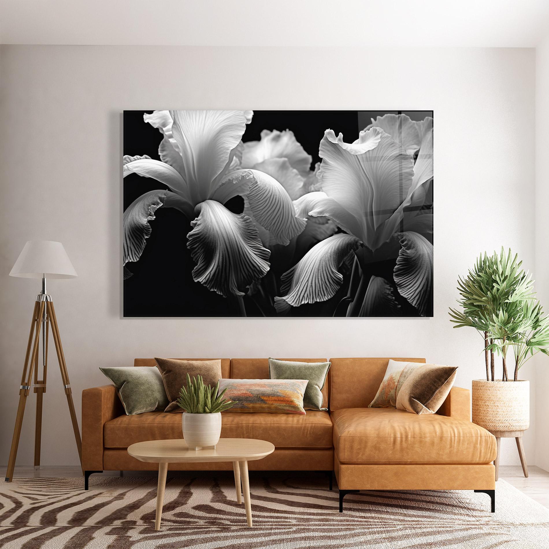 Стъклена картина Grey Iris Mix mockup 7