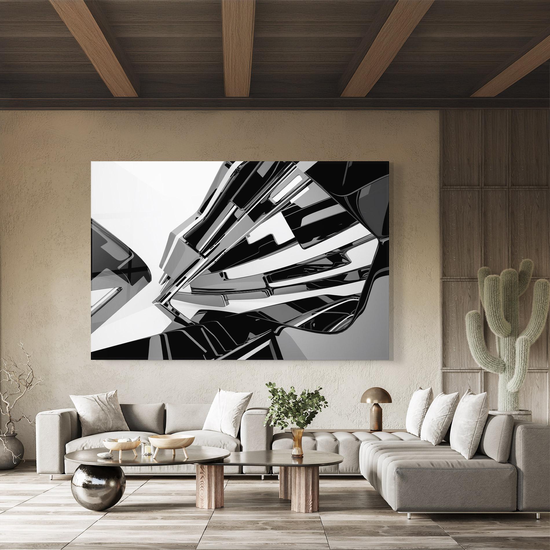 Стъклена картина Black Sculpture mockup 8