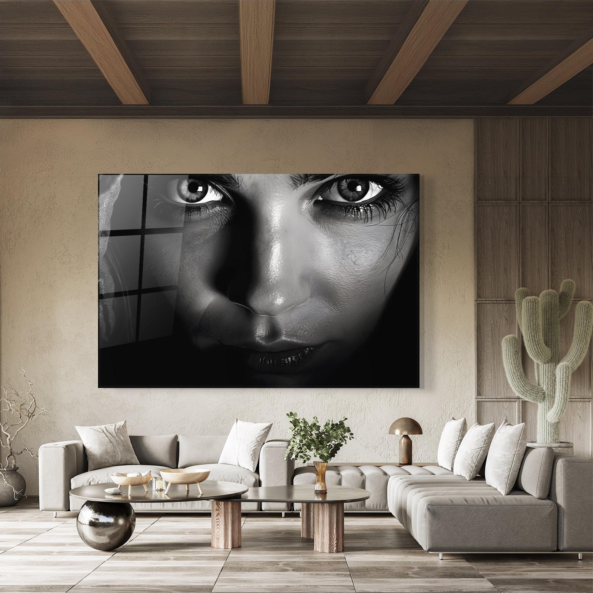 Стъклена картина Closeup Portrait mockup 8