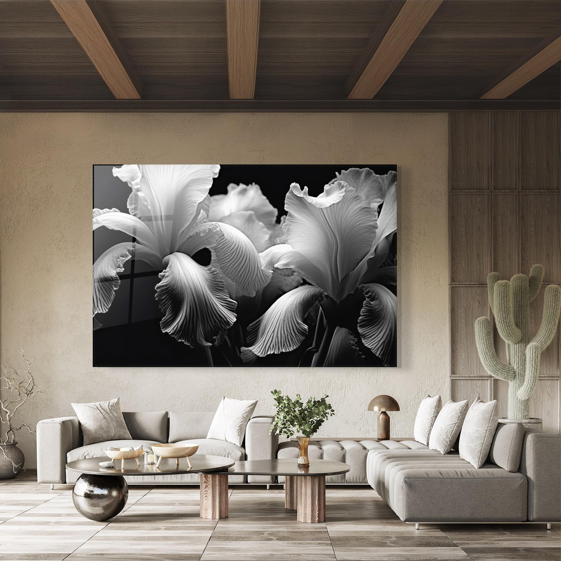 Стъклена картина Grey Iris Mix mockup 8