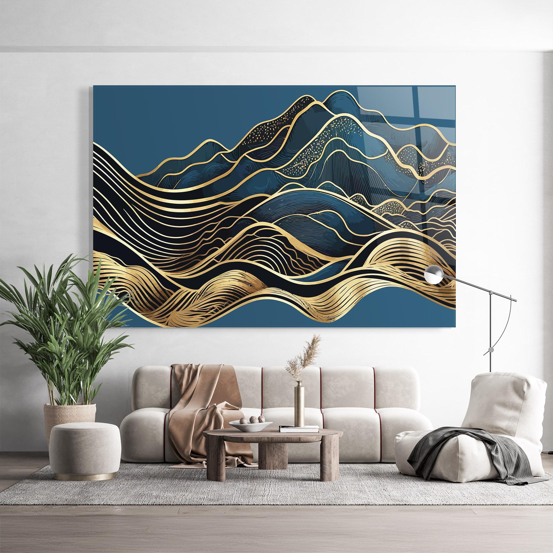 Стъклена картина Asiatic Blue Wave mockup 9
