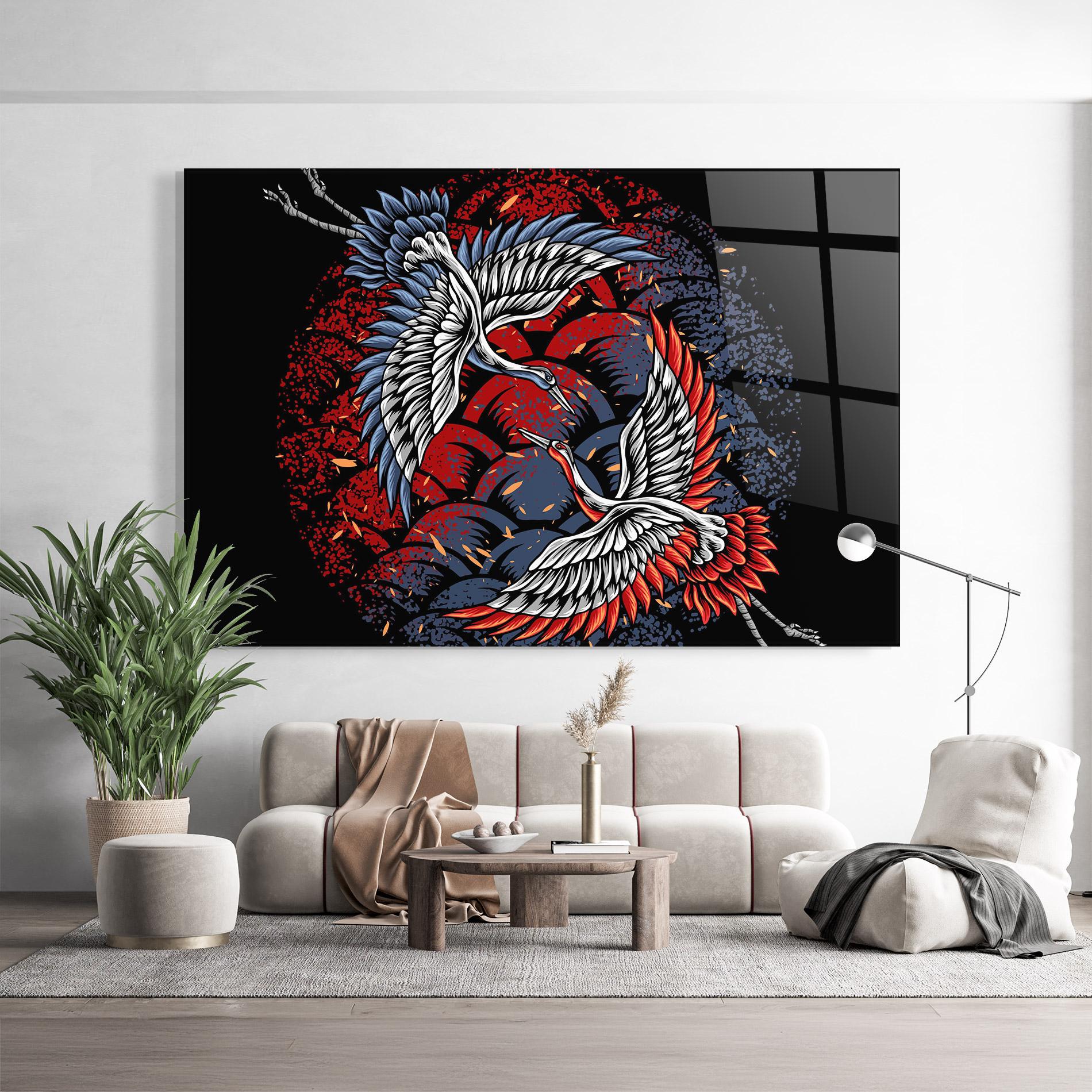 Стъклена картина Battlecranes mockup 9