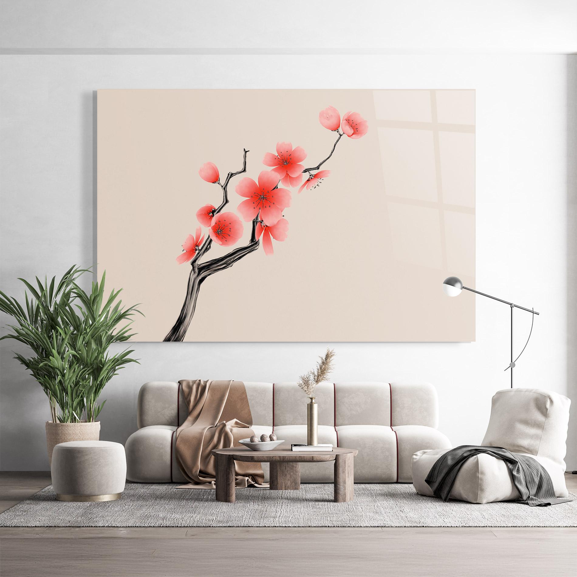 Стъклена картина Chinese Plum Blossom mockup 9