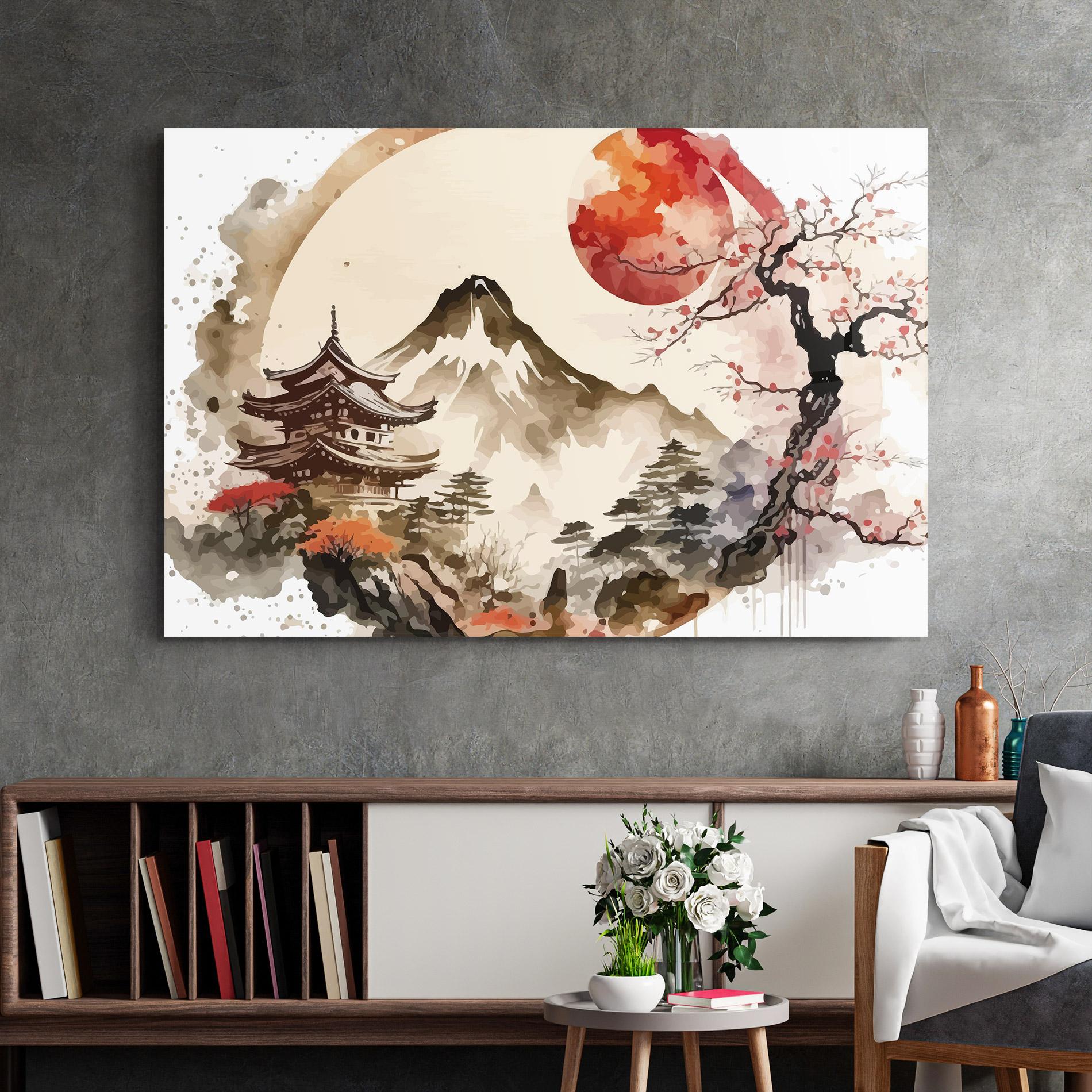 Стъклена картина Asiatic Blossom View mockup 2