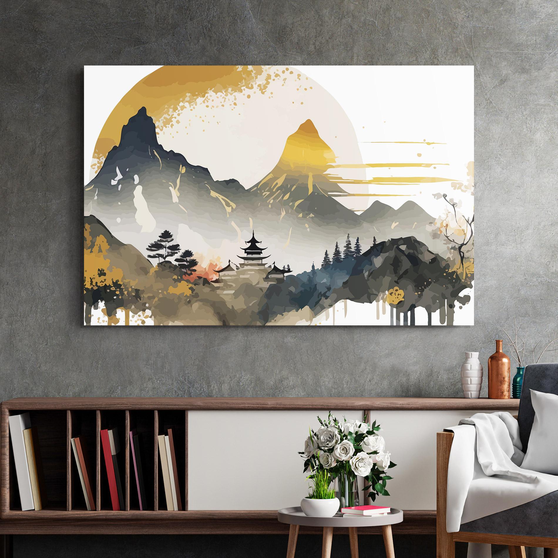 Стъклена картина Asiatic Gold Cream mockup 2