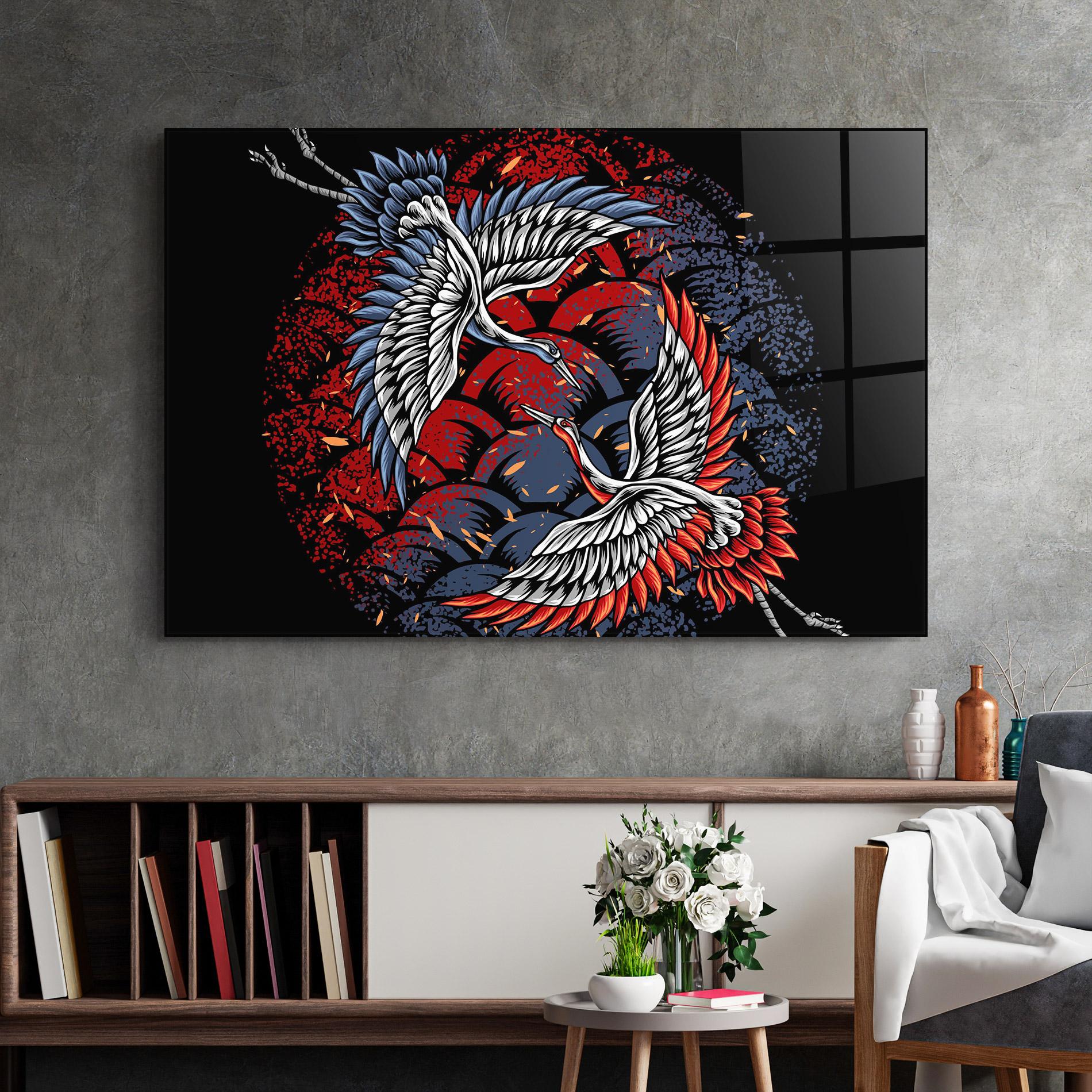 Стъклена картина Battlecranes mockup 2